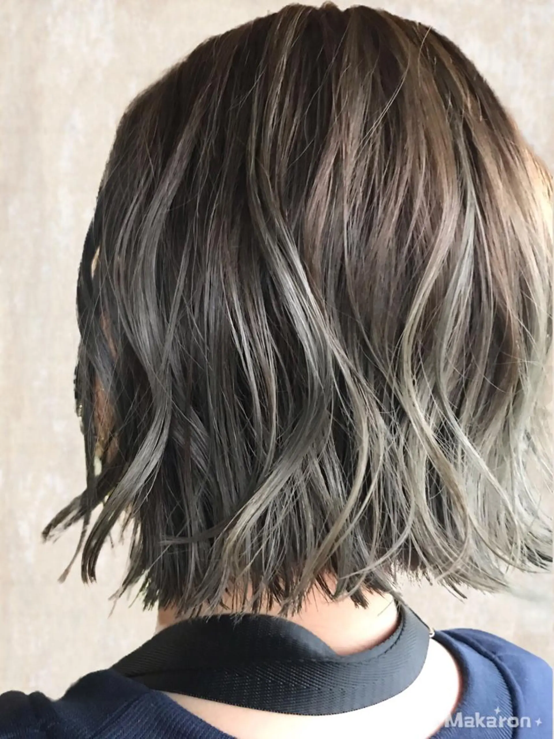 ショート 切りっぱなしボブ アッシュ ケアカラー ボブ hair works raptureのヘアスタイル