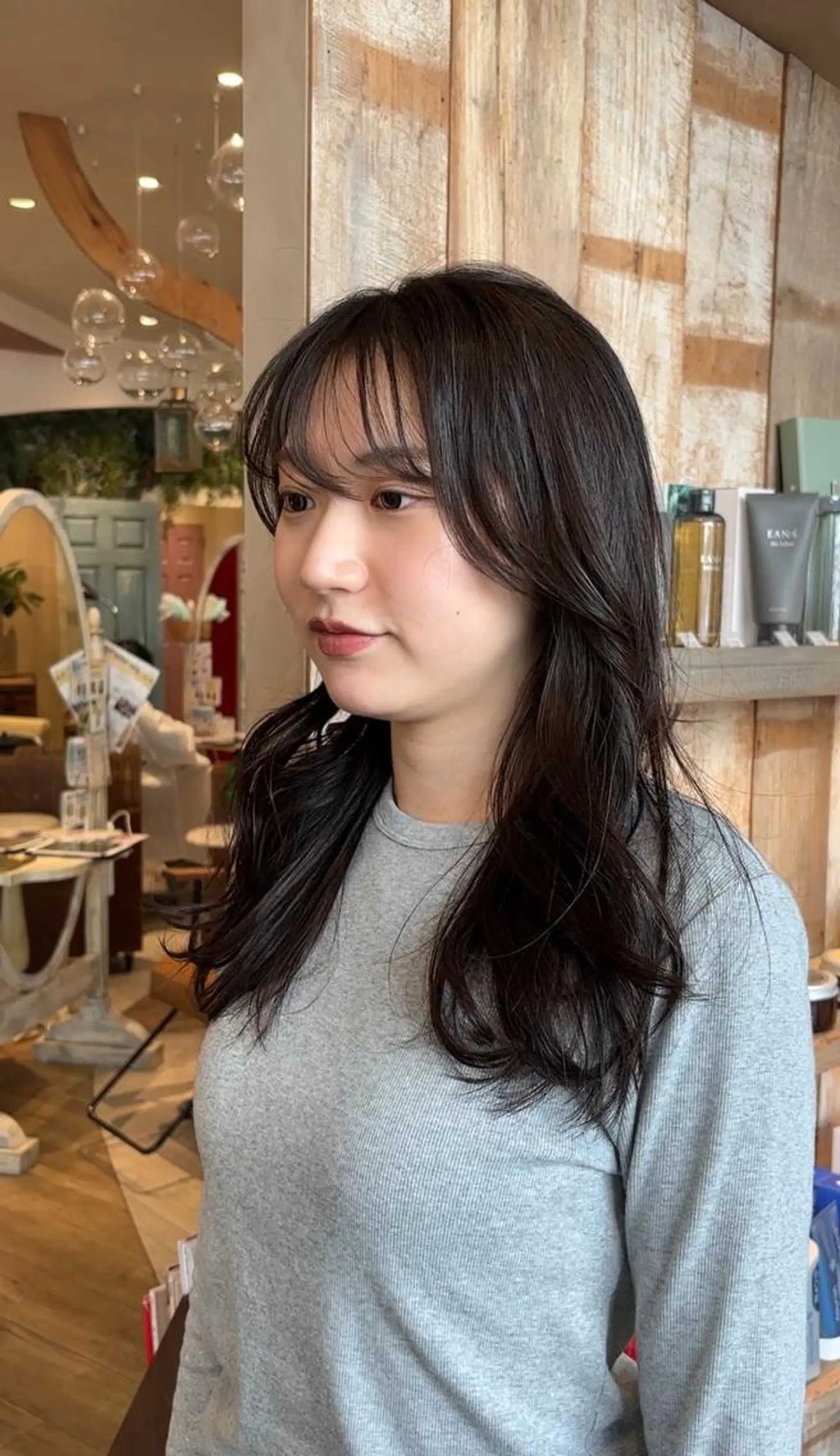 セミロング ヘアカラー 艶髪白髪染め★ 野口心花のヘアスタイル