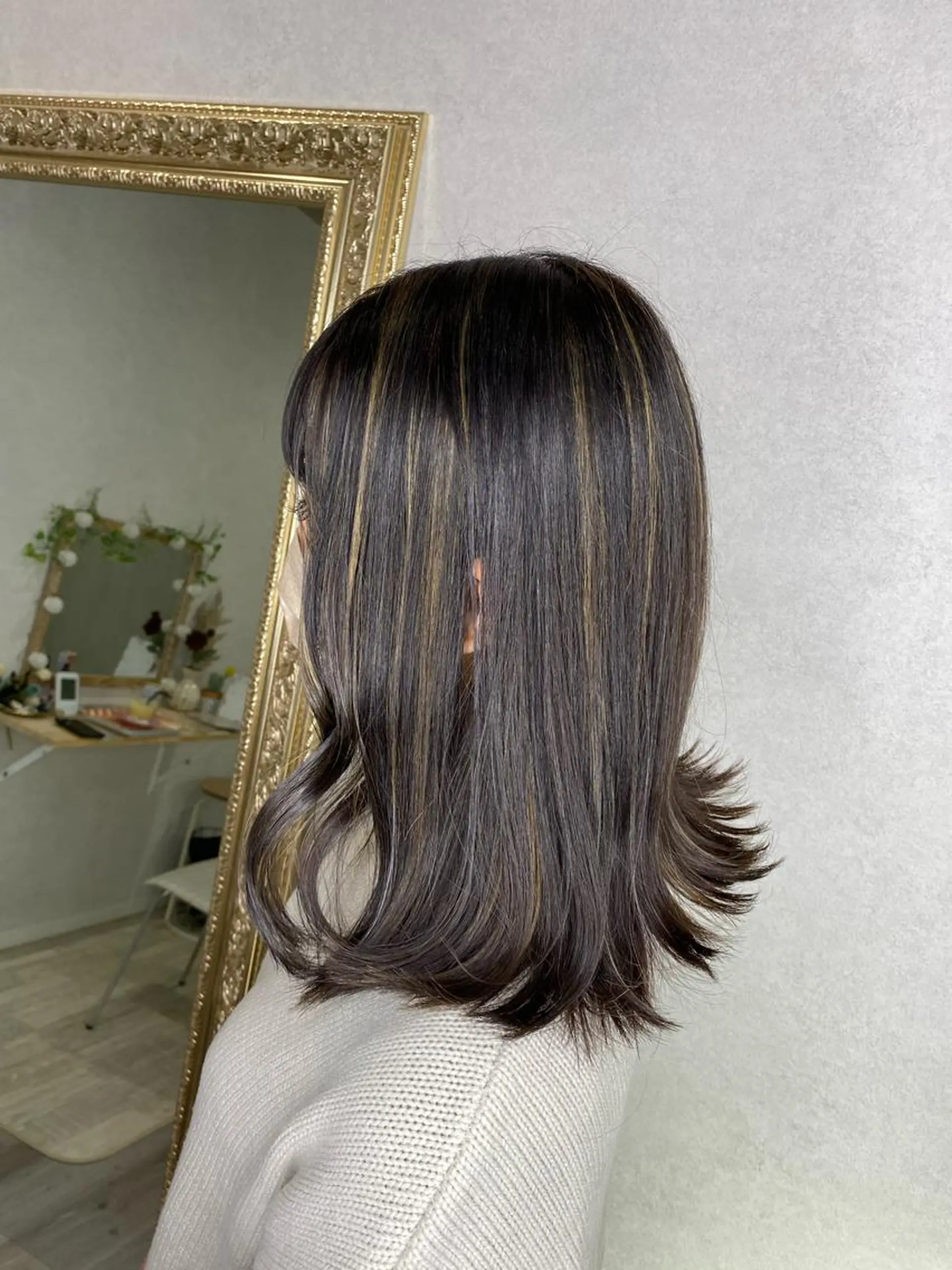 ミディアム ハイライト ヘアカラー Designer EGGのマツエク・マツパデザイン