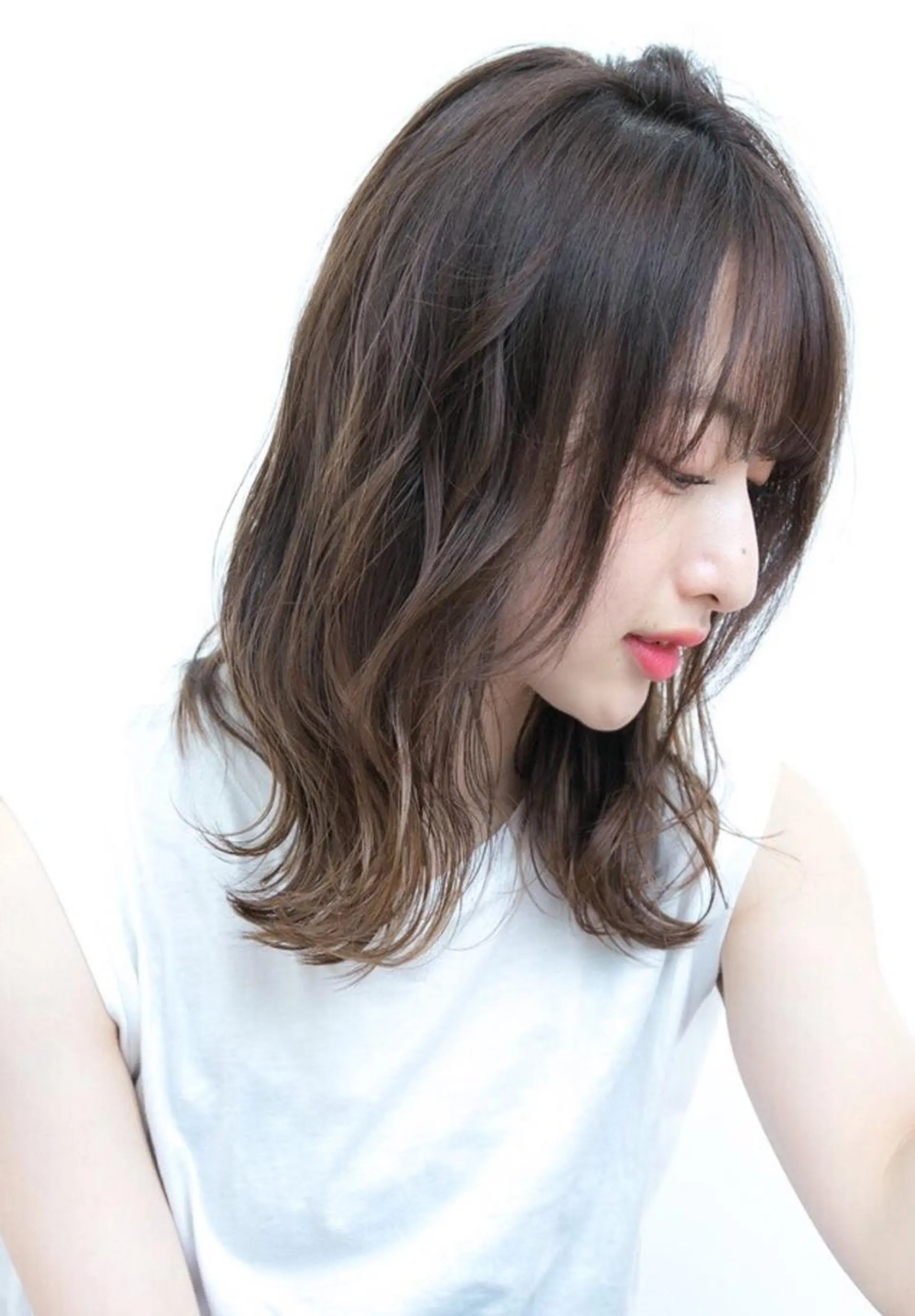 セミロング カラー ヘアカラー ai 浅草橋のヘアスタイル