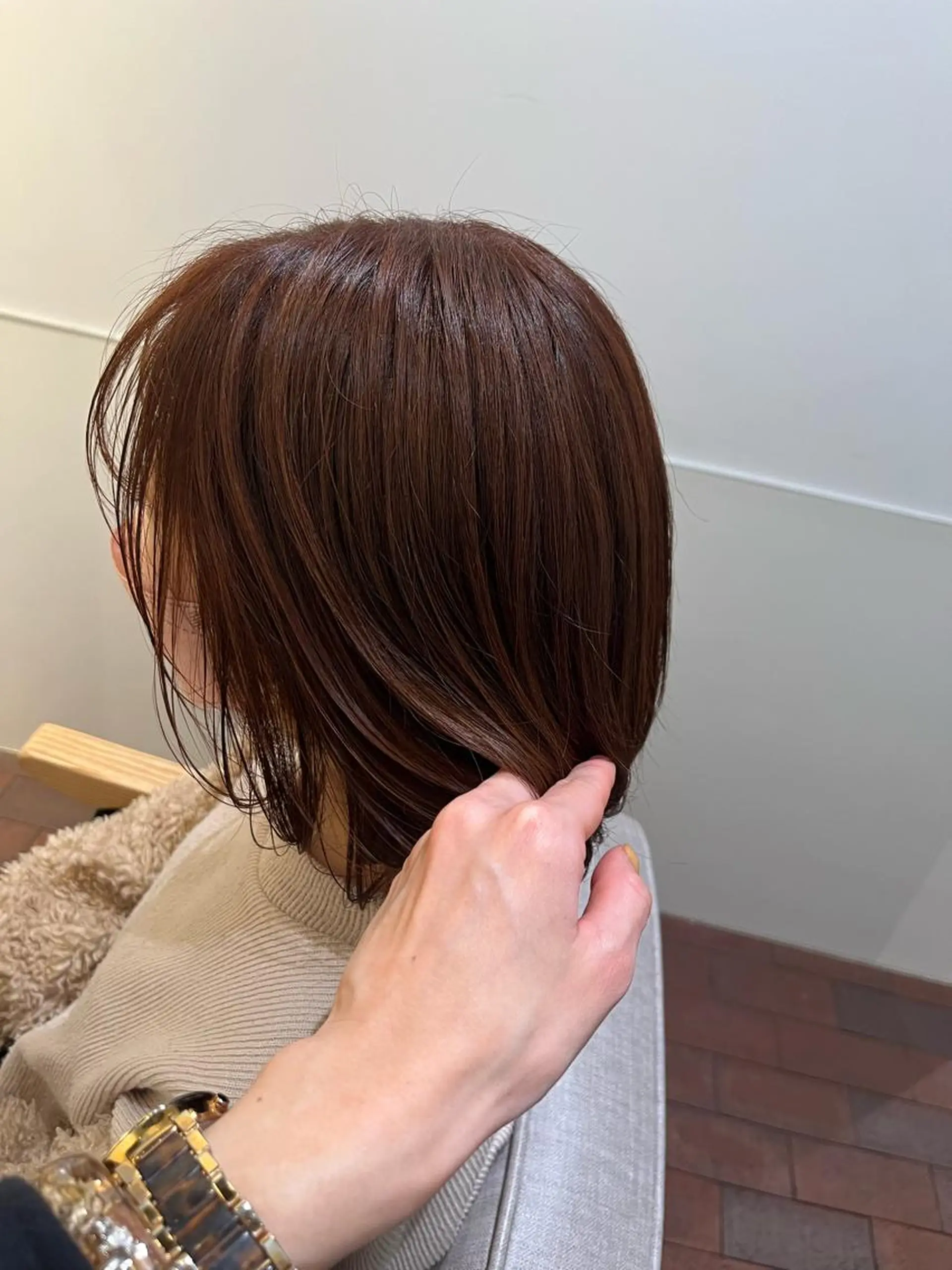 ミディアム カラー ベージュカラー ピンクカラー ピンクベージュ ボブ マンツーマン 縮毛矯正/マユコのヘアスタイル