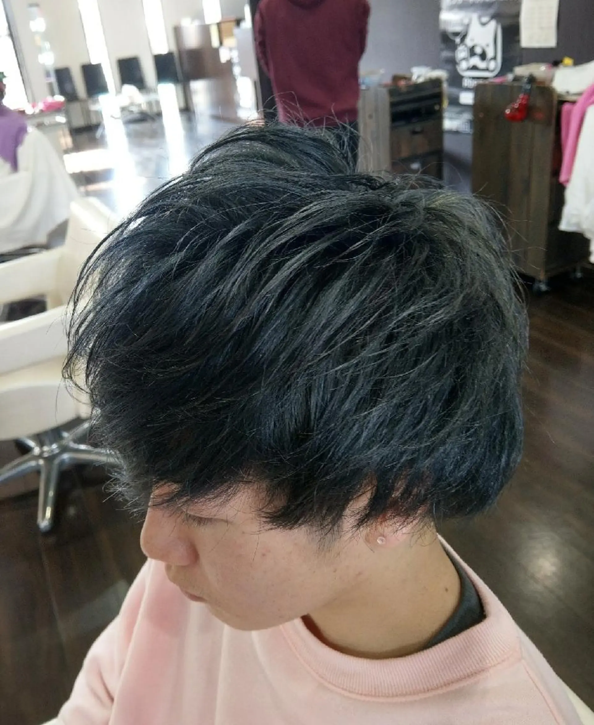 ショート カラー メンズ メンズブリーチ ブリーチ ブルーカラー Add9 柳田健登のヘアスタイル