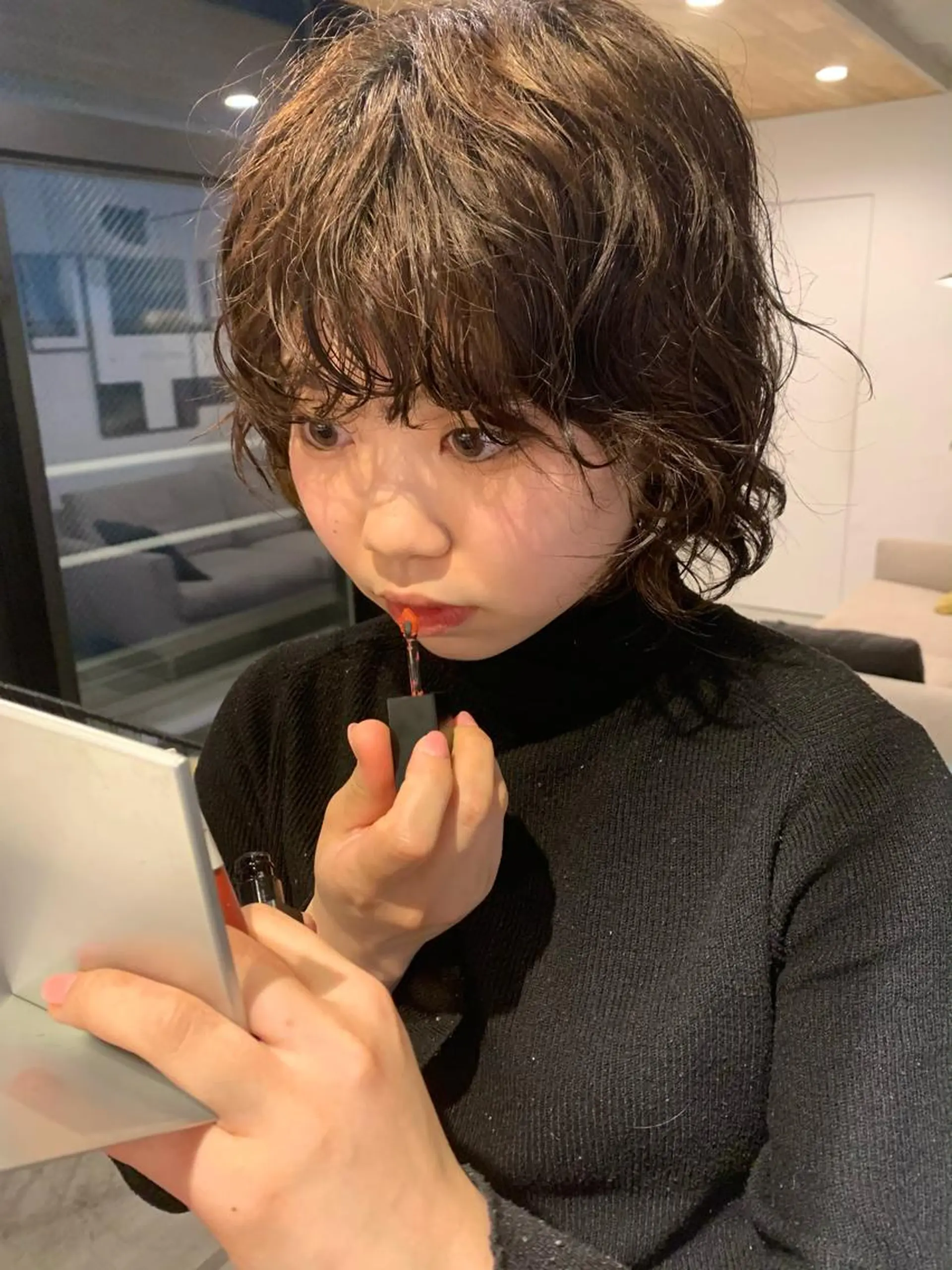 ミディアム パーマ ピンクベージュ/新潟 万代/高橋桃葉🍑のヘアスタイル