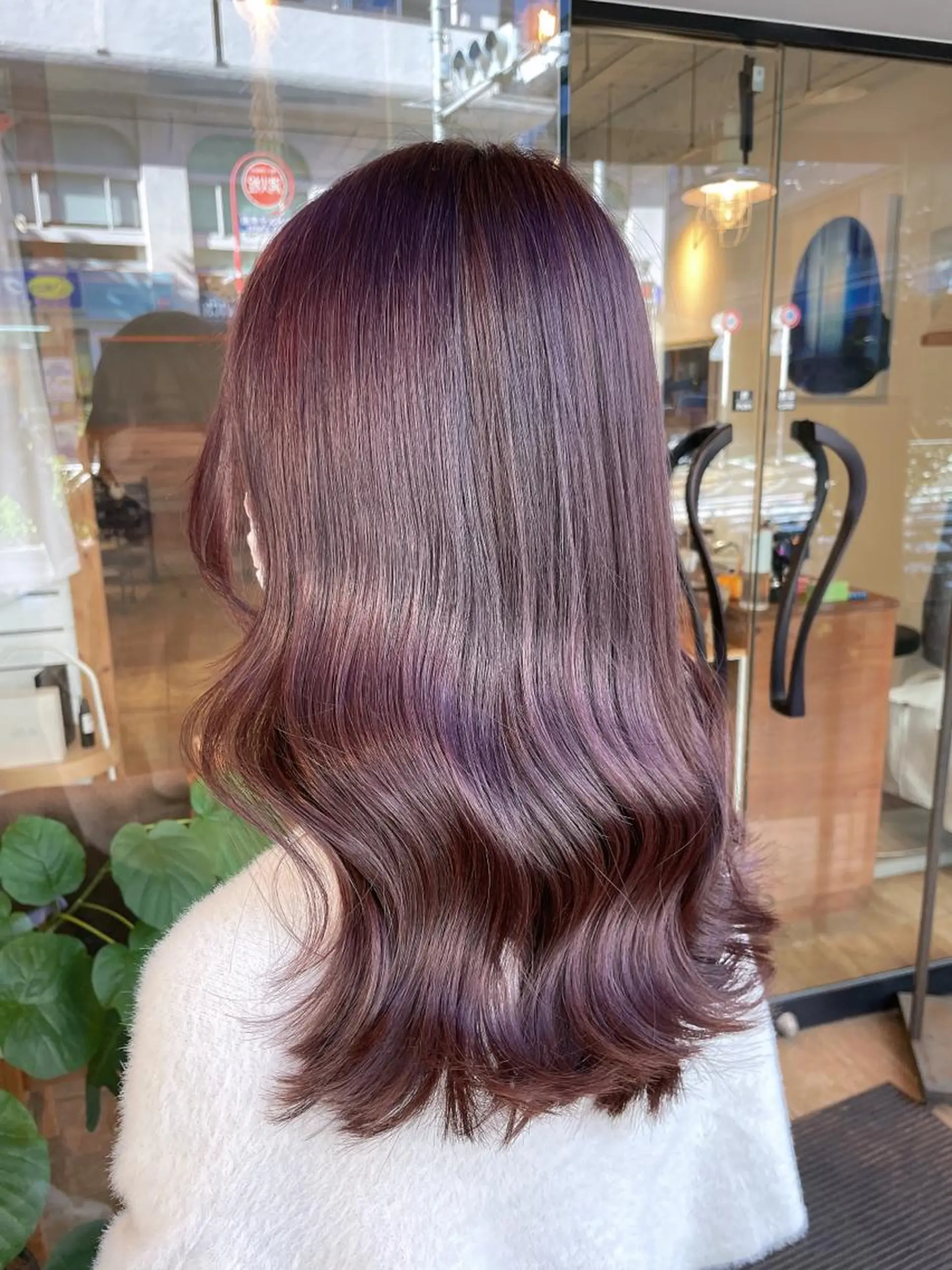 ロング カラー ブリーチ ラベンダーカラー ブリーチなしカラー ピンクカラー ピンクラベンダー ヘアカラー トリートメント ヘアアレンジ にいた　かづしげのヘアスタイル