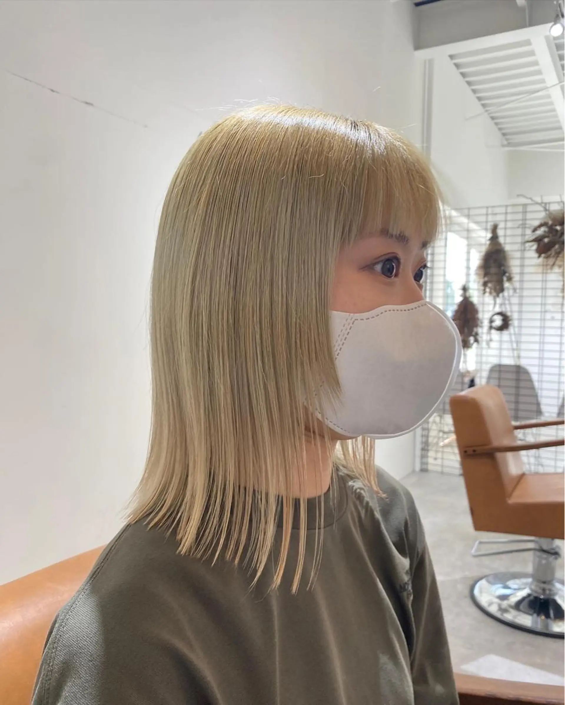 ミディアム デザインカット 顔周りカット 鳴海 稜真のヘアスタイル