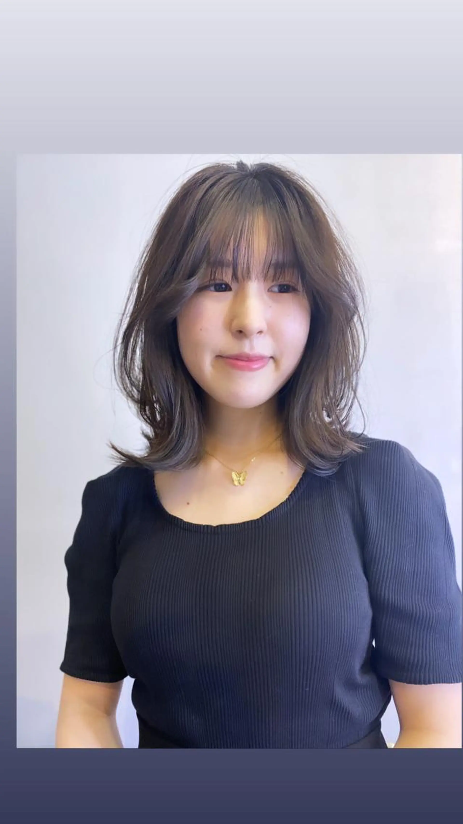 ミディアム カラー ミディアムパーマ アッシュ アッシュブラウン バレイヤージュ ベージュカラー 韓国風×透明感カラー 髪質改善オタベシンヤのヘアスタイル