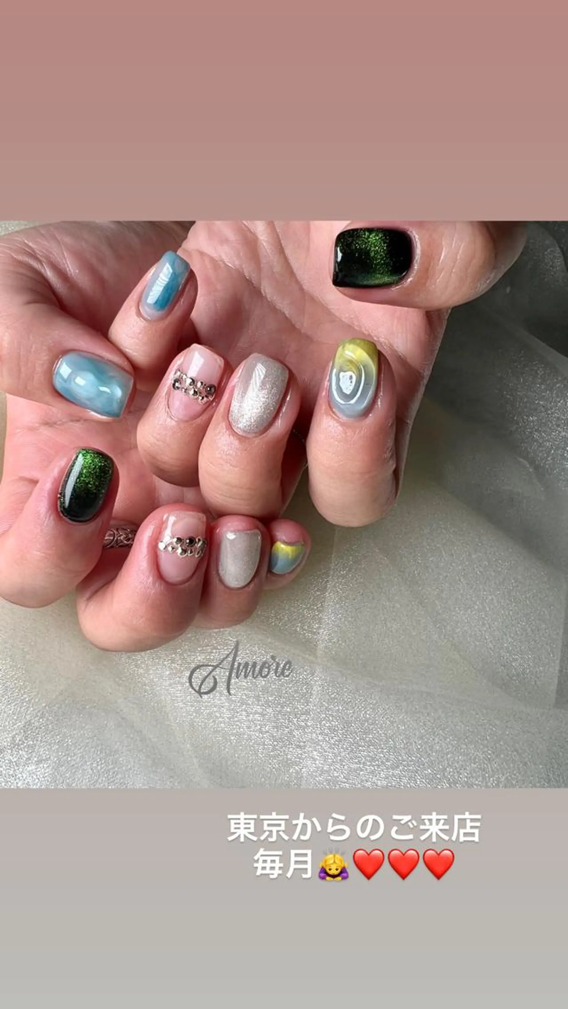 ネイル ジェルネイル 氷ネイル・うるうるネイル マグネットネイル ミラーネイル ニュアンスネイル You kyehwaのネイルデザイン