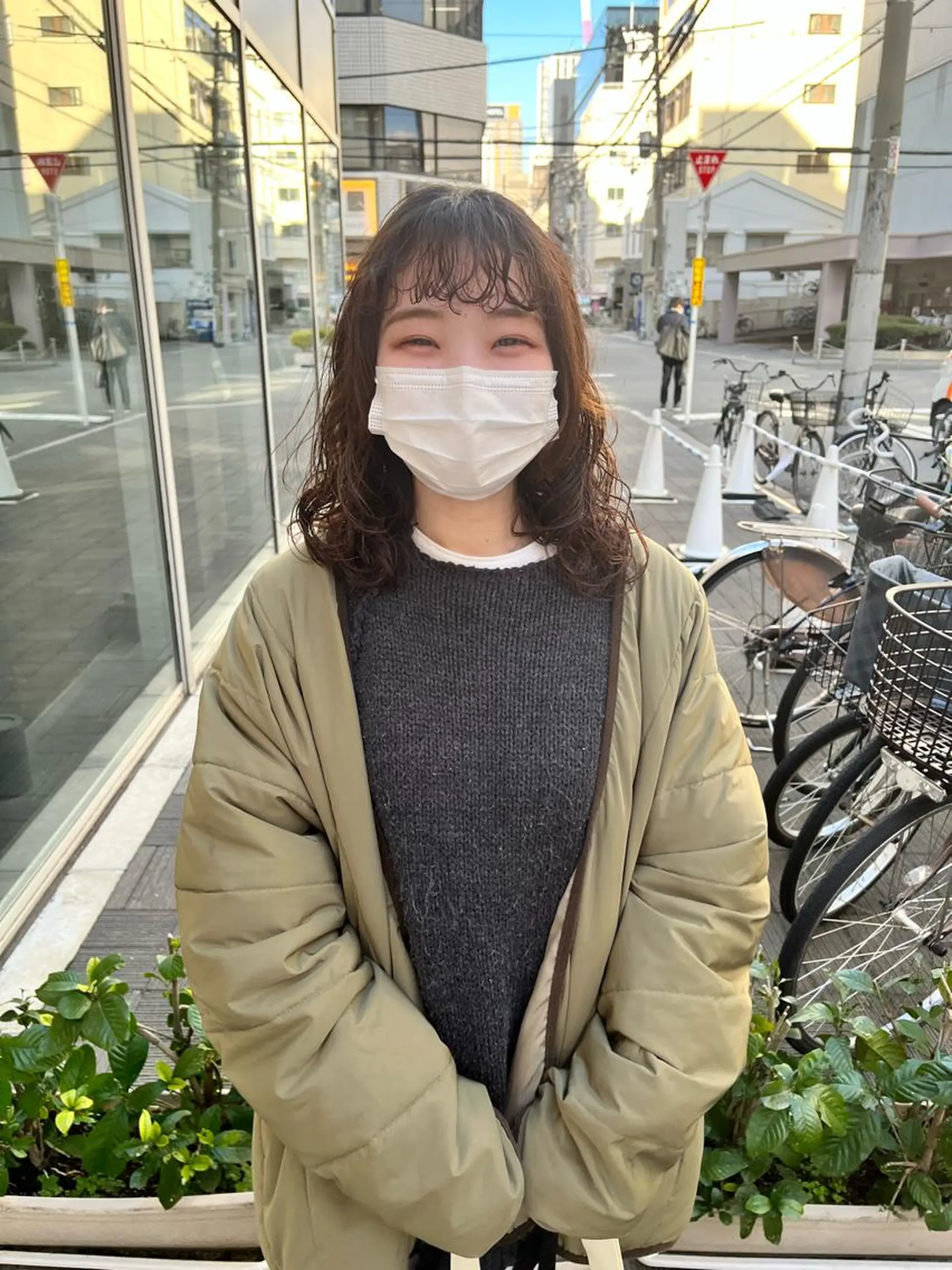 ミディアム パーマ ミディアムパーマ 顔周りカット レイヤーカット カット パーマ ショート/パーマ/ カラー/FUKOのヘアスタイル