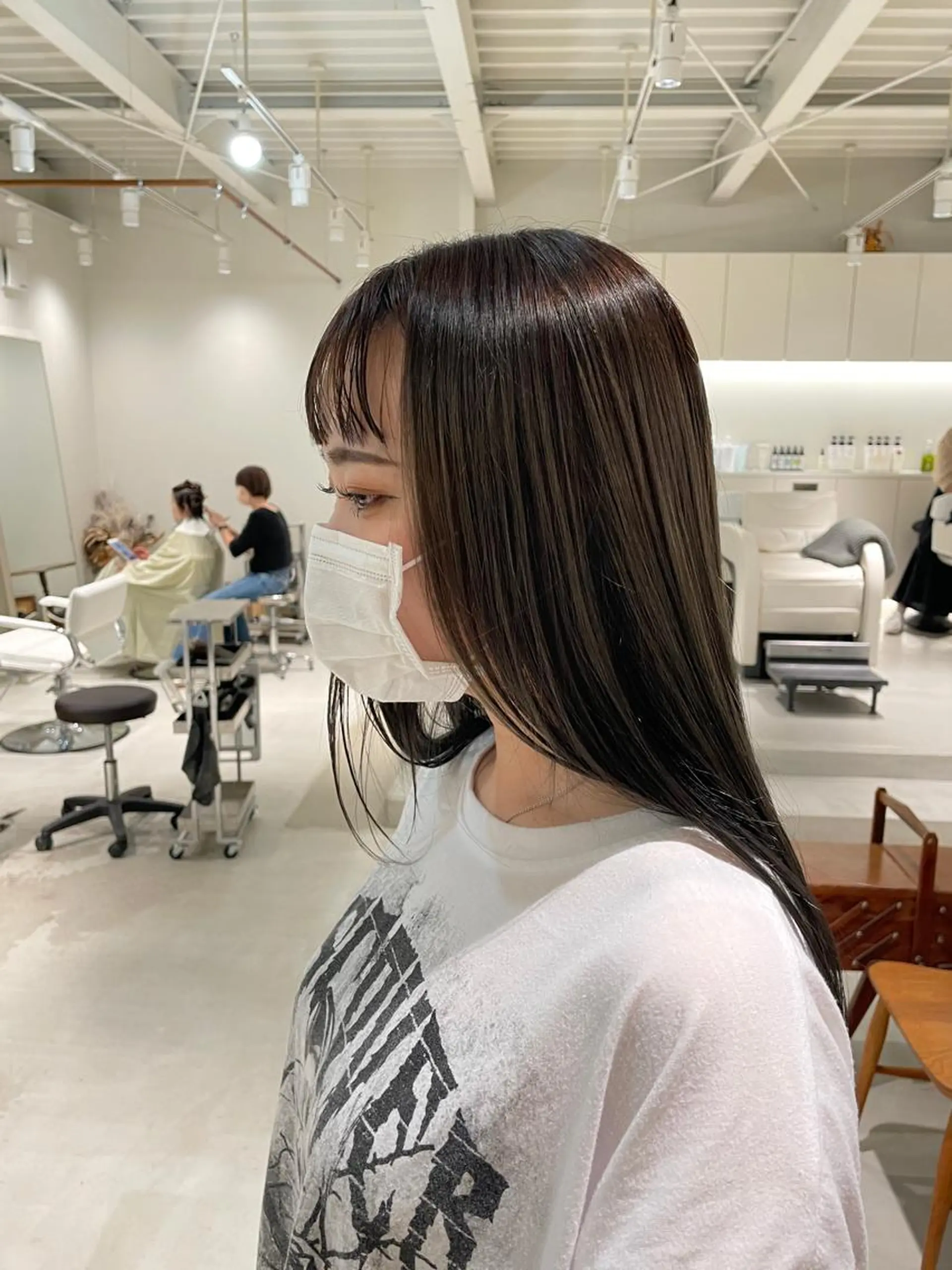 ロング パーマ 縮毛矯正 峯崎 葵のヘアスタイル