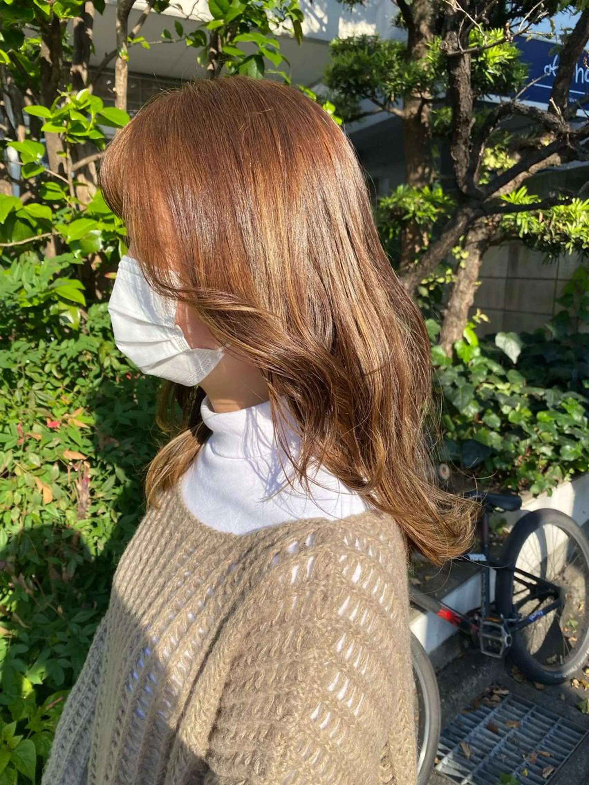 ミディアム カラー ベージュカラー ブリーチ ダブルカラー ブリーチなしカラー お任せヘア☘️☘️ 及川渚のヘアスタイル