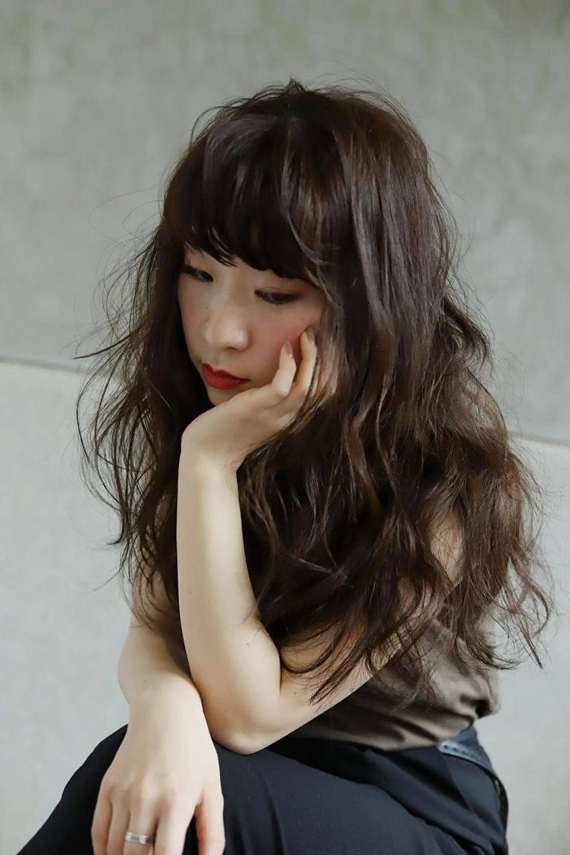 ロング カラー カット ヘアカラー トリートメント 落合 妙佳のヘアスタイル