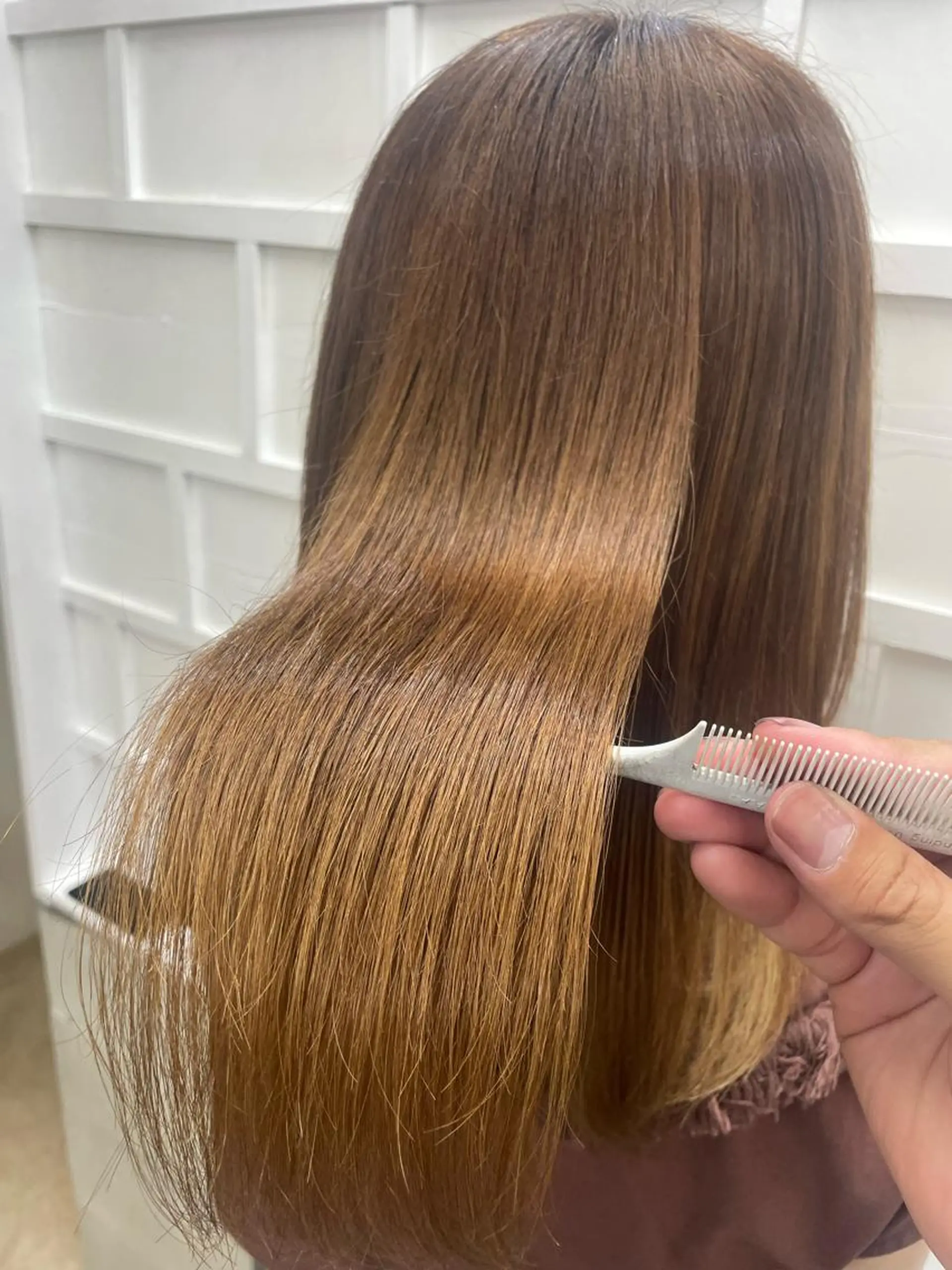 セミロング カラー ケアブリーチ /髪質 改善/古橋圭史郎のヘアスタイル