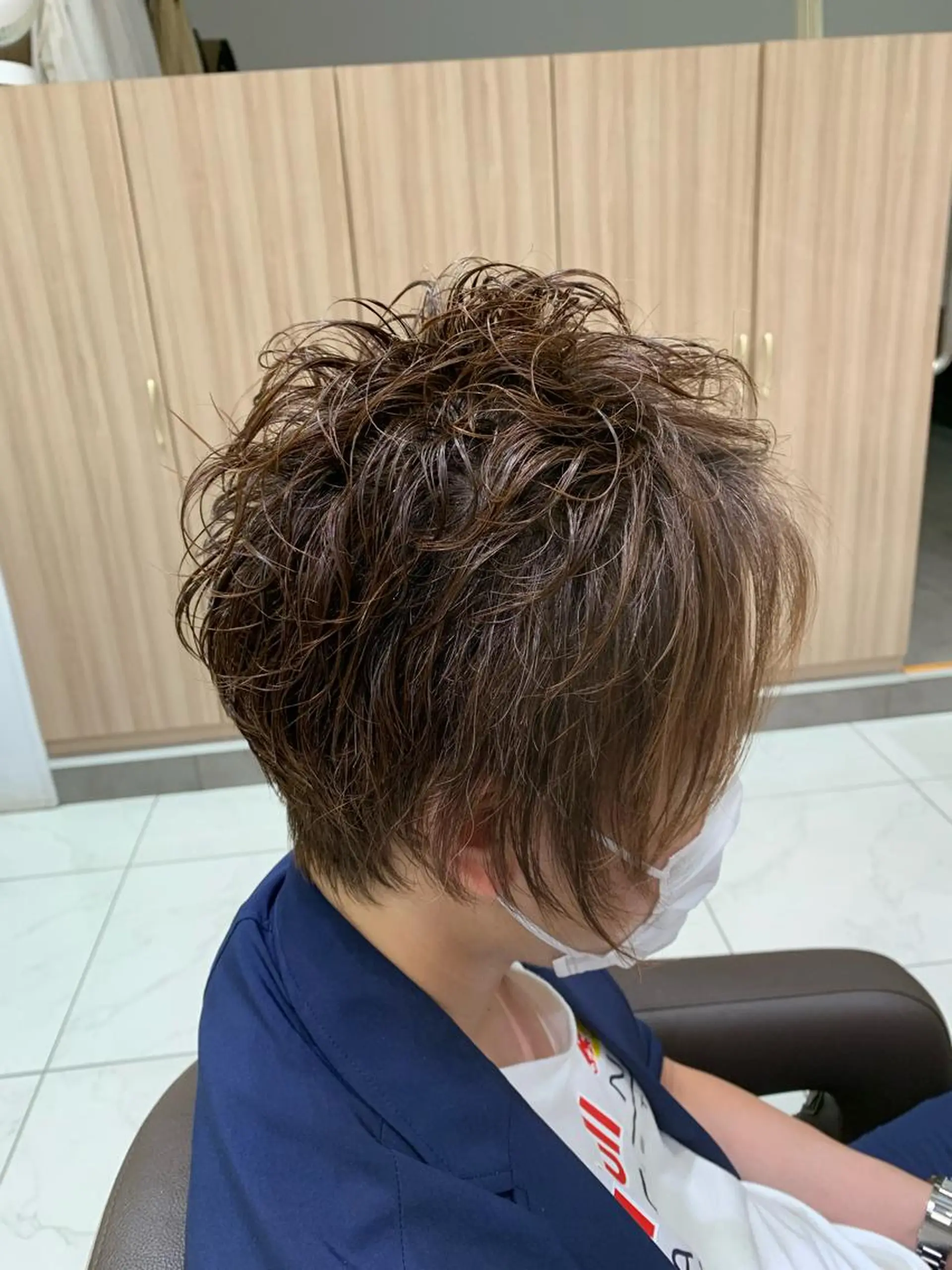 ショート パーマ メンズ メンズパーマ カット パーマ 奈良崎 和弘のヘアスタイル
