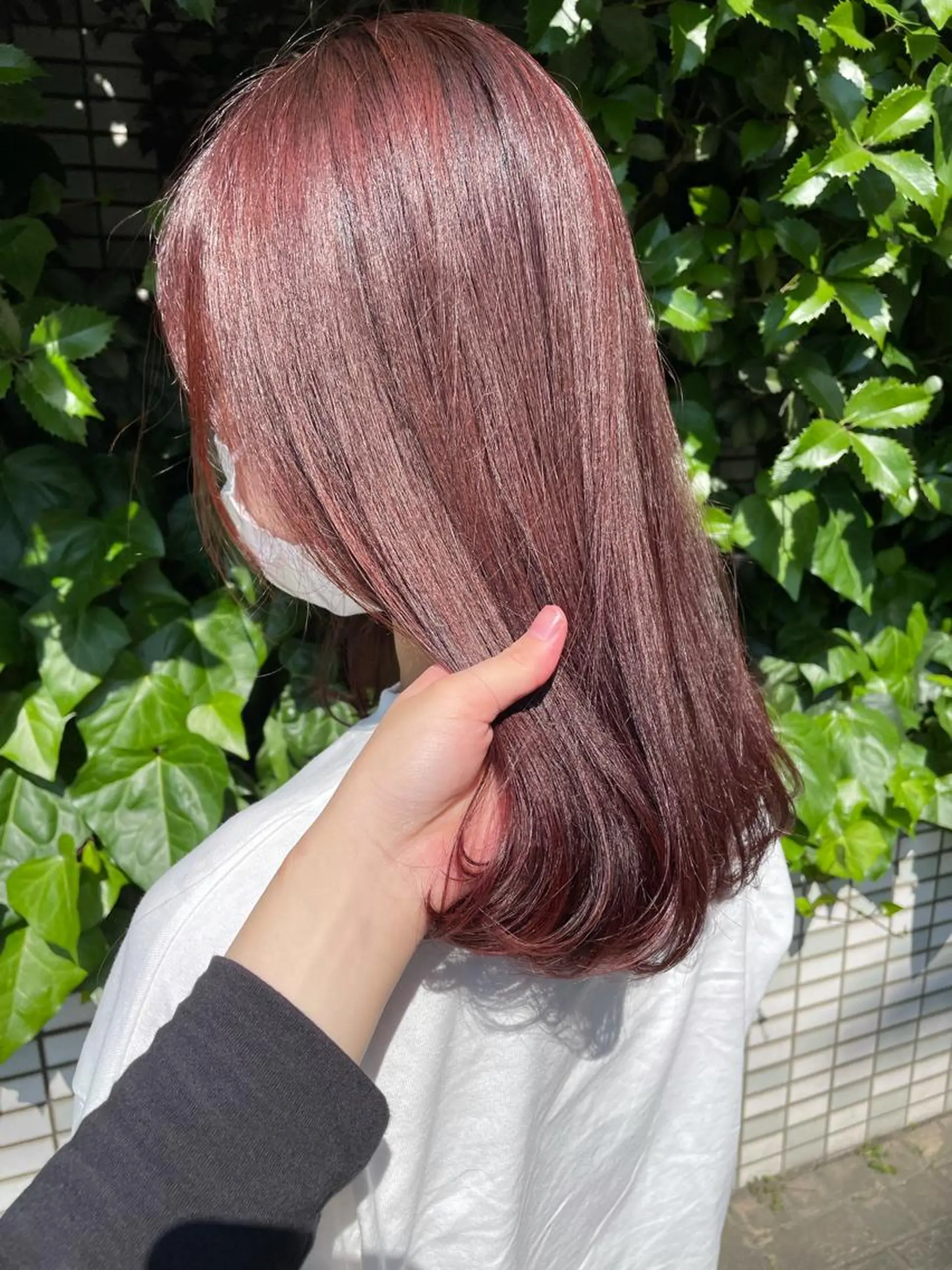 ミディアム カラー ブラウンカラー ピンクカラー ピンクブラウン カワシマ セイカのヘアスタイル