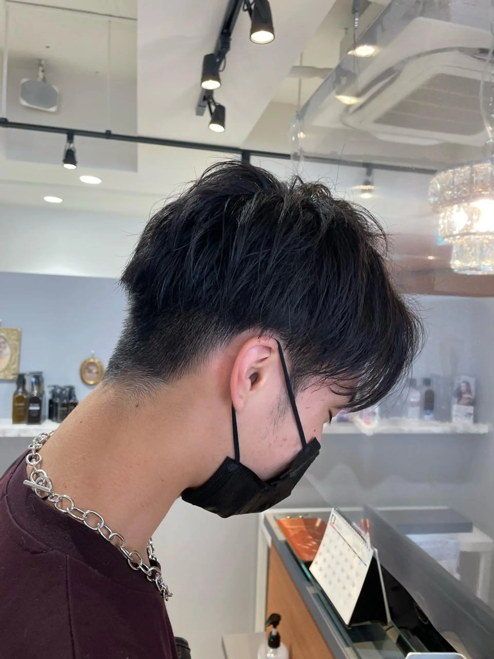 ショート パーマ メンズ ビジネス センターパート メンズハイトーン メンズ韓国風 韓国マッシュ 新宿御苑前/新宿 Ryuseiのヘアスタイル