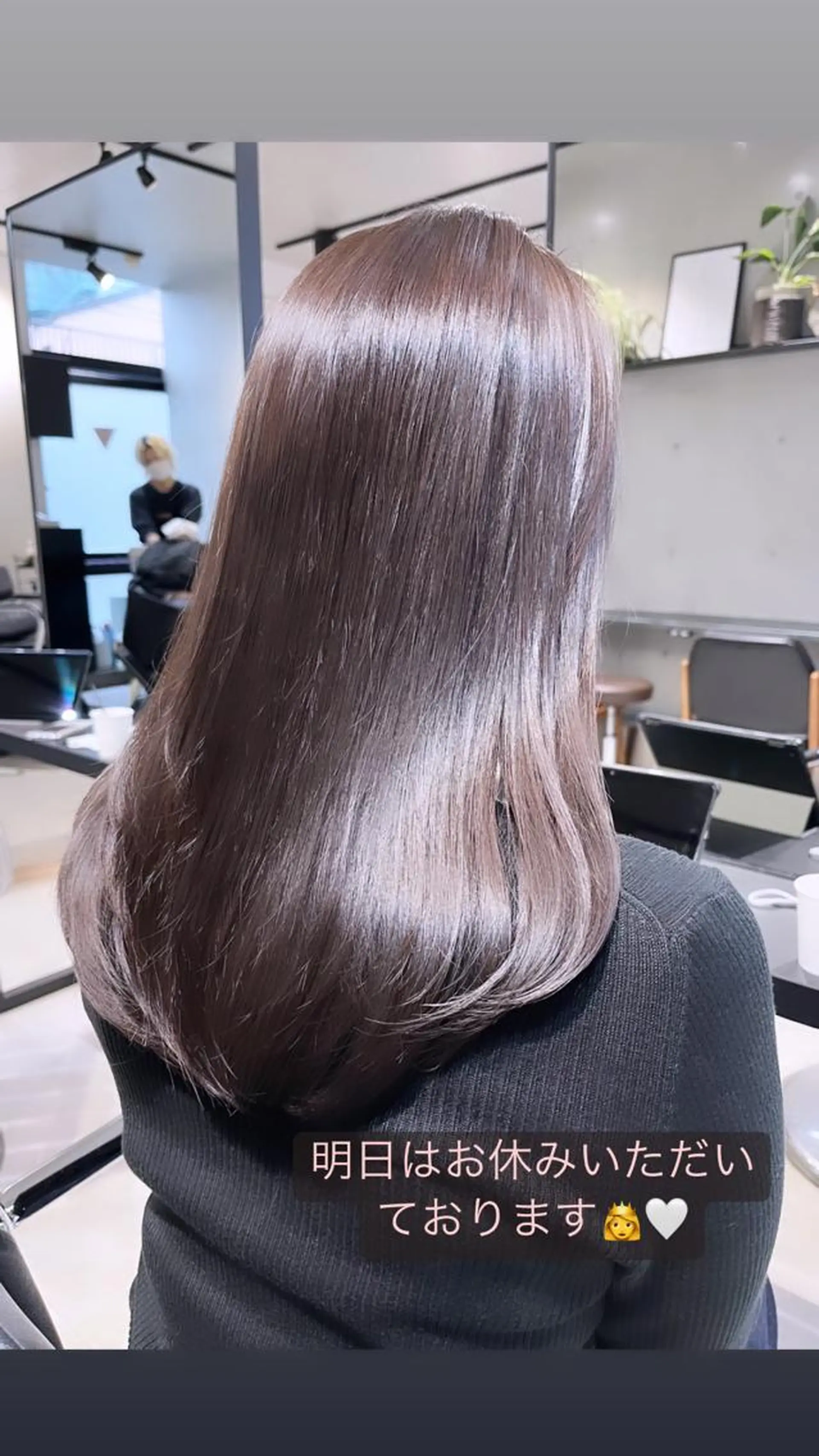 ミディアム カラー パーマ ヘアアレンジ 透明感/オリーブ/ グレージュ/YUKAのヘアスタイル