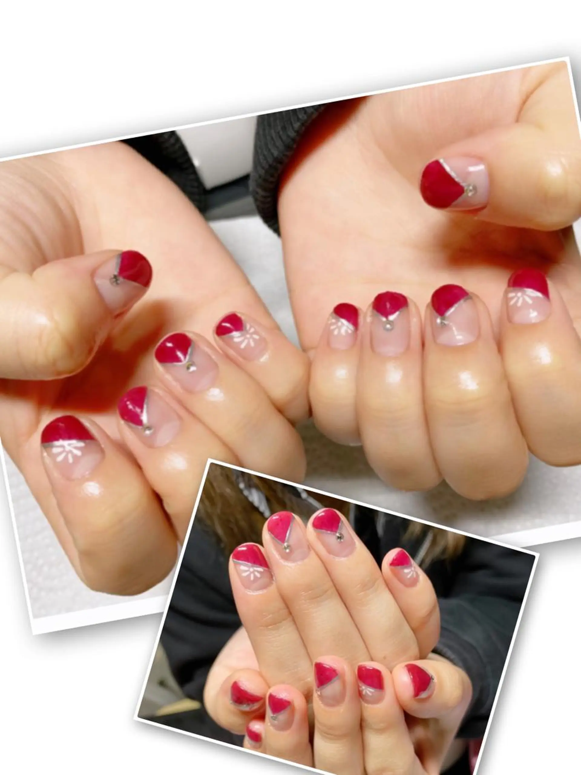 ネイル フレンチネイル 赤色 ハンドネイル ハンドケア u sのネイルデザイン