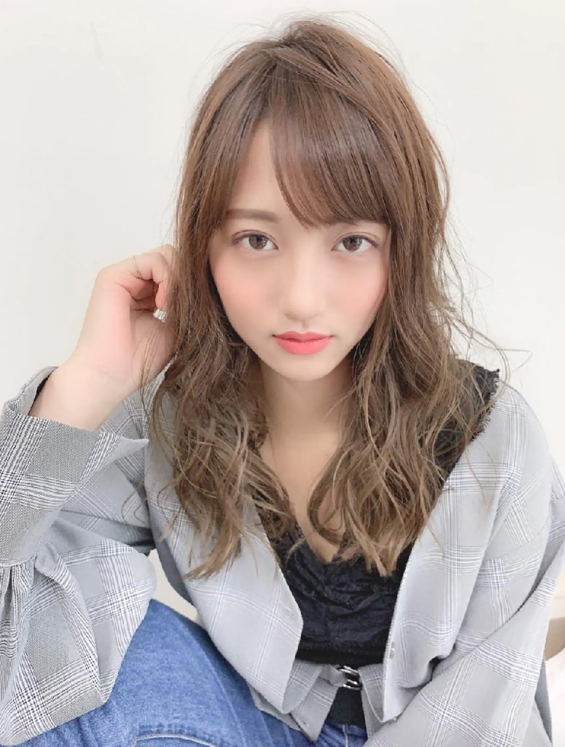 セミロング 【ハイライトに自信】 福田 将太のヘアスタイル