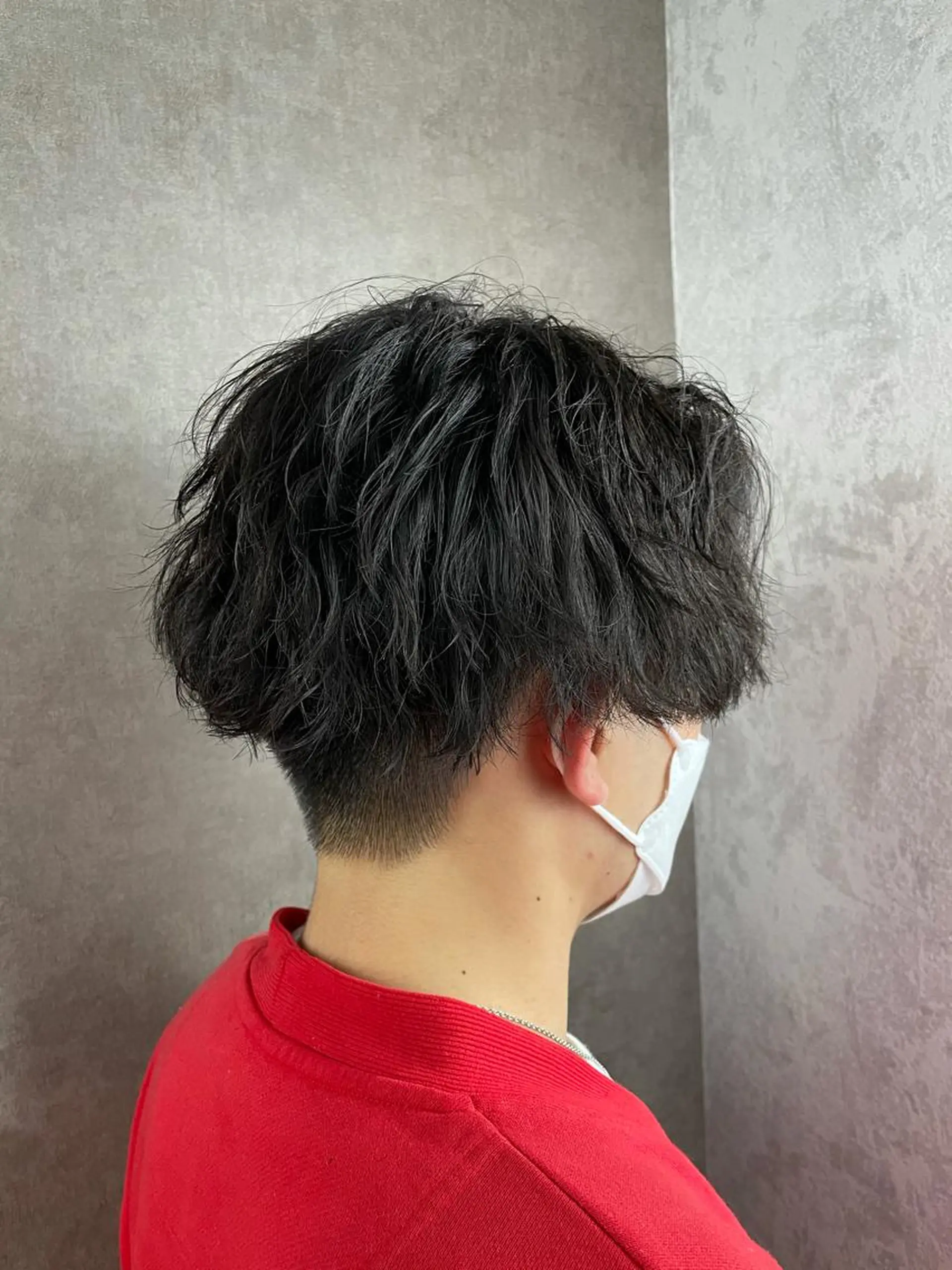 ミディアム パーマ メンズ センターパート メンズ専門 中島俊【朝霞】のヘアスタイル