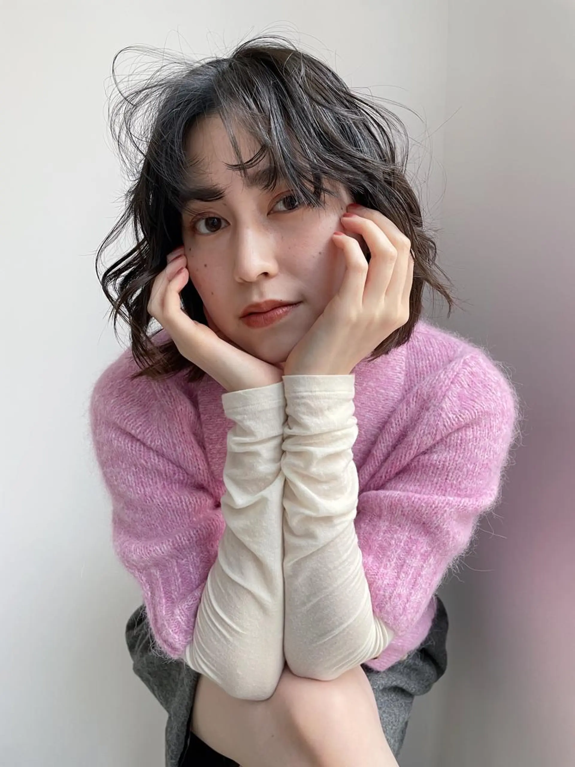 ミディアム パーマ 青木 優歩のヘアスタイル