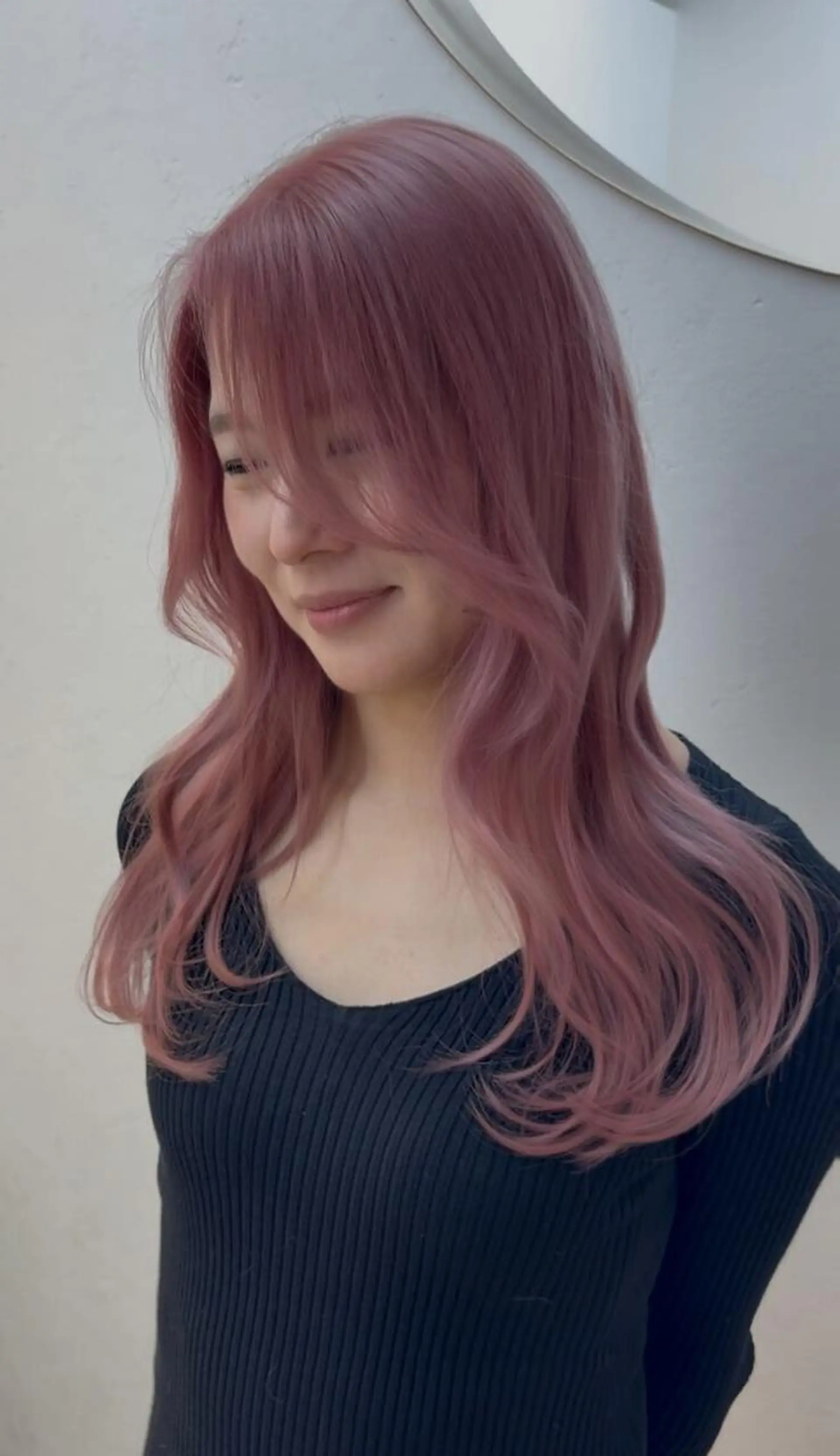 ロング ボブ ハイライト 髪質改善 韓国風ヘア レイヤーカット .5 by soleil 小松店のヘアスタイル