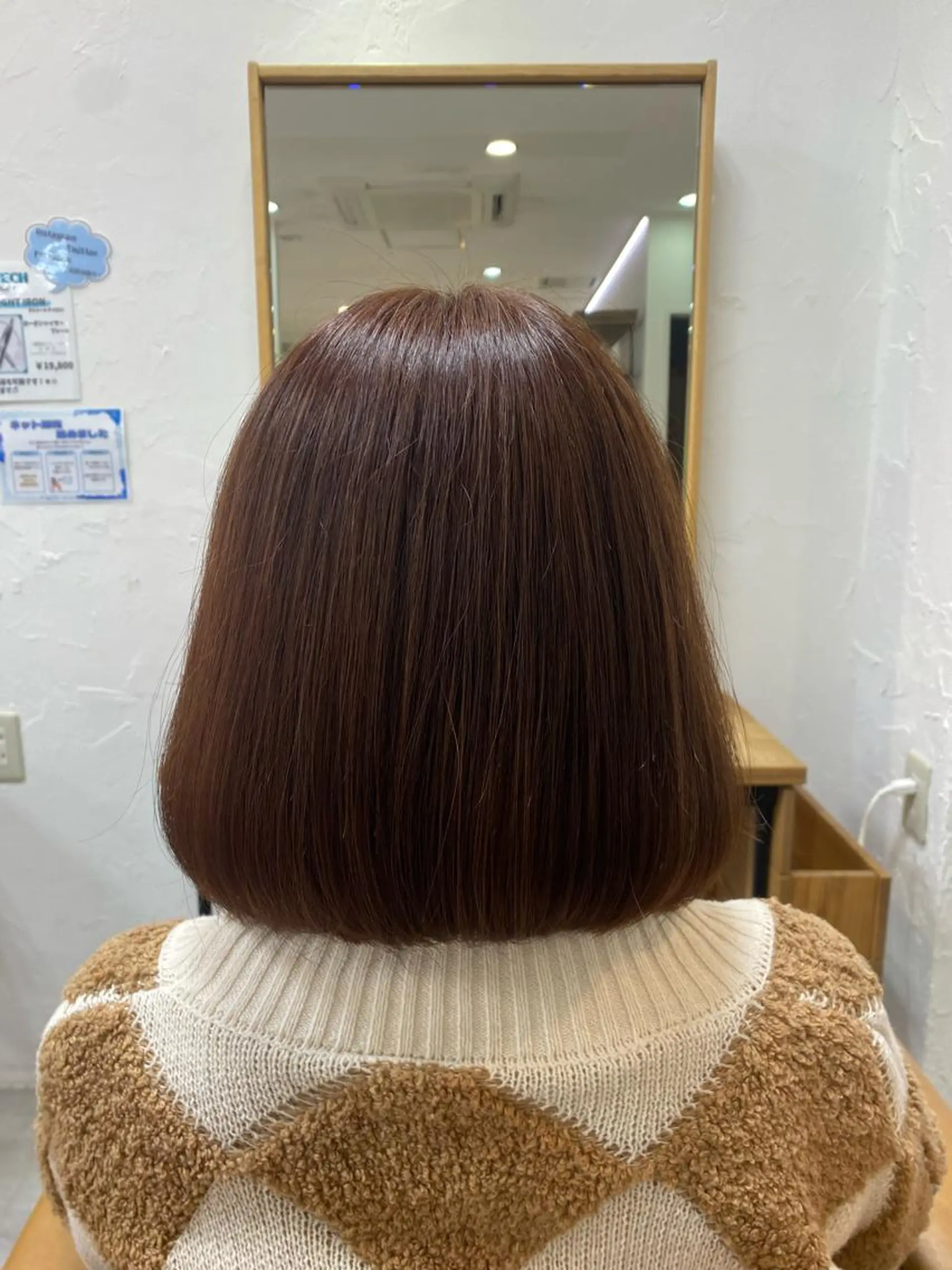 ミディアム カラー ピンクカラー 福原 未来のヘアスタイル