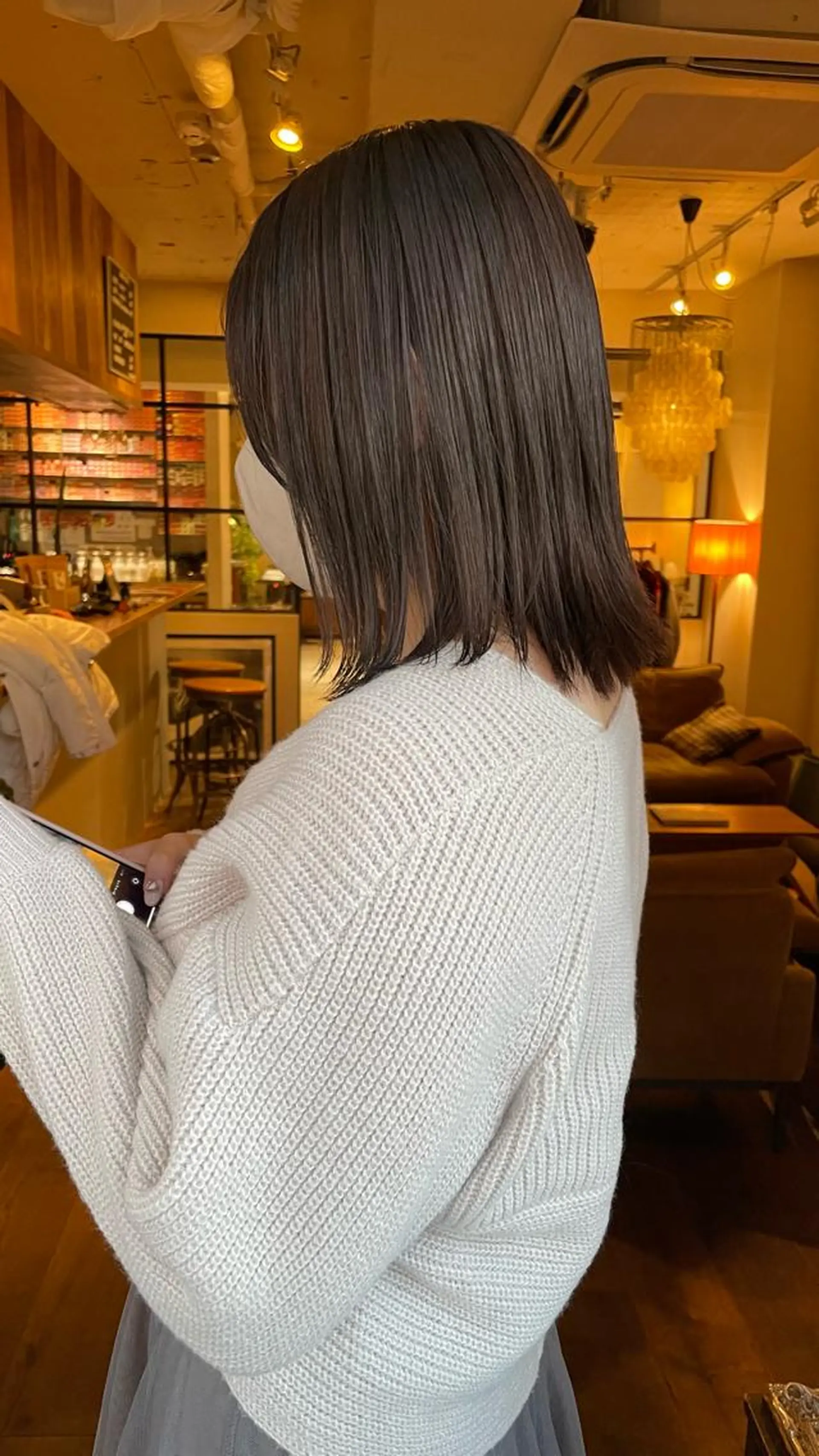 ミディアム カラー ブルーカラー ブルージュ トリートメント ファッションに 溶け込むstyleのヘアスタイル