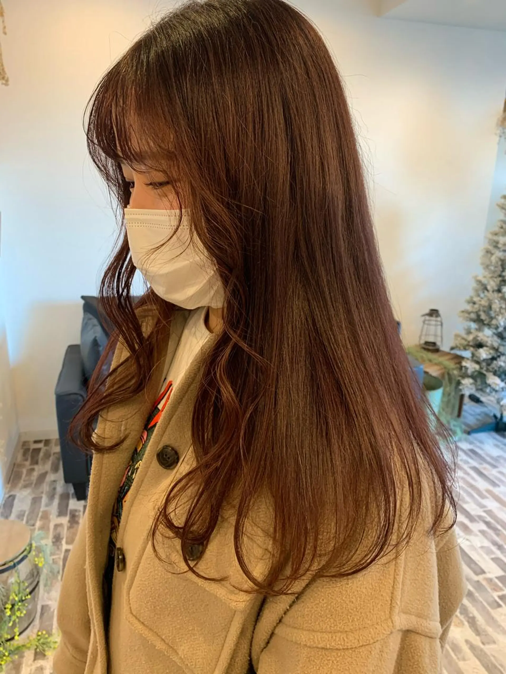 セミロング カラー ブラウンカラー ピンクカラー ピンクブラウン カット ヘアカラー トリートメント m ā l o.🌷 サカモトマイコのヘアスタイル