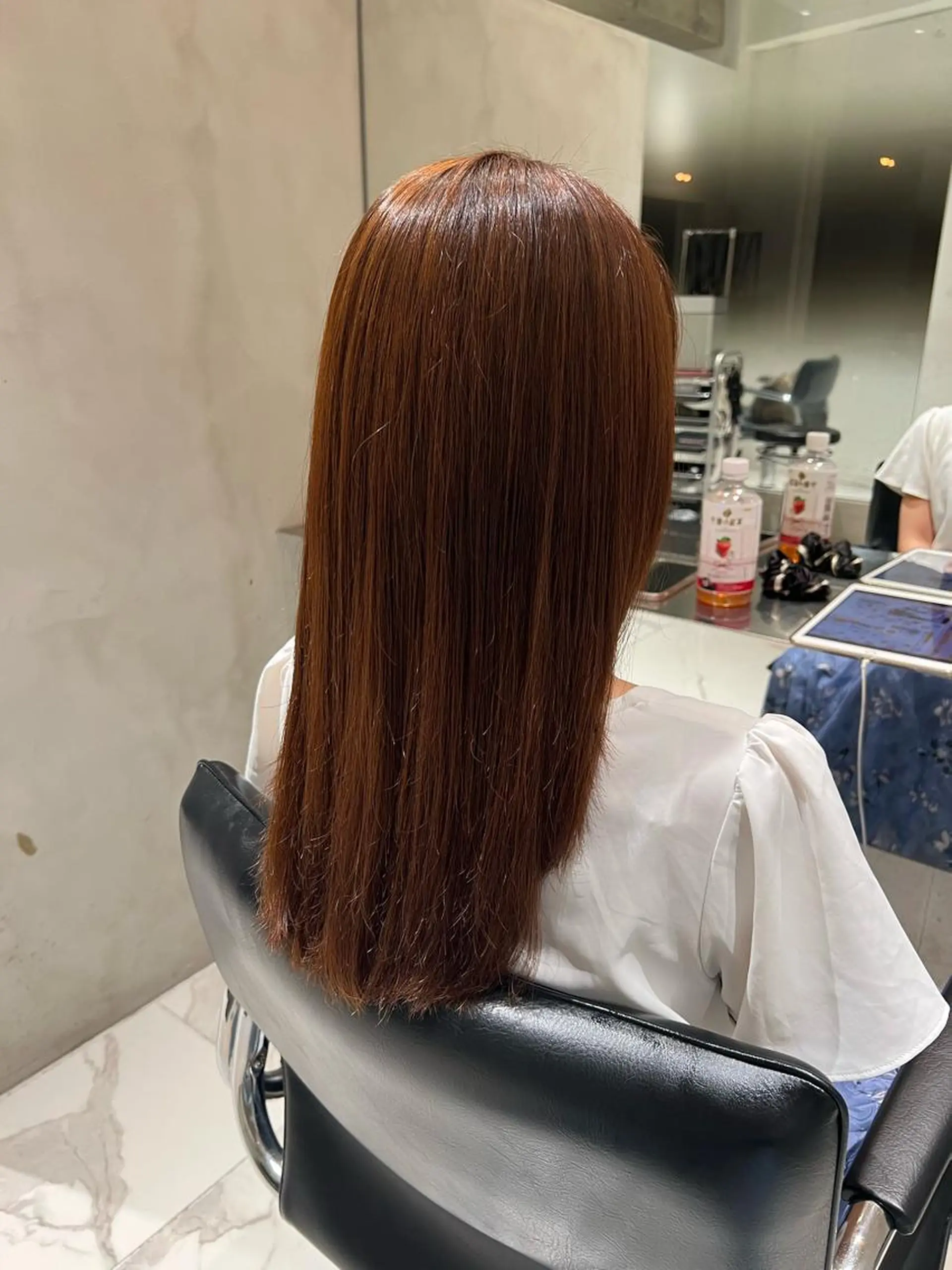 ロング パーマ 縮毛矯正 トリートメント ヘッドスパ ヘアセット 似合わせくすみカラー ‎/縮毛/川添桃花‎のヘアスタイル