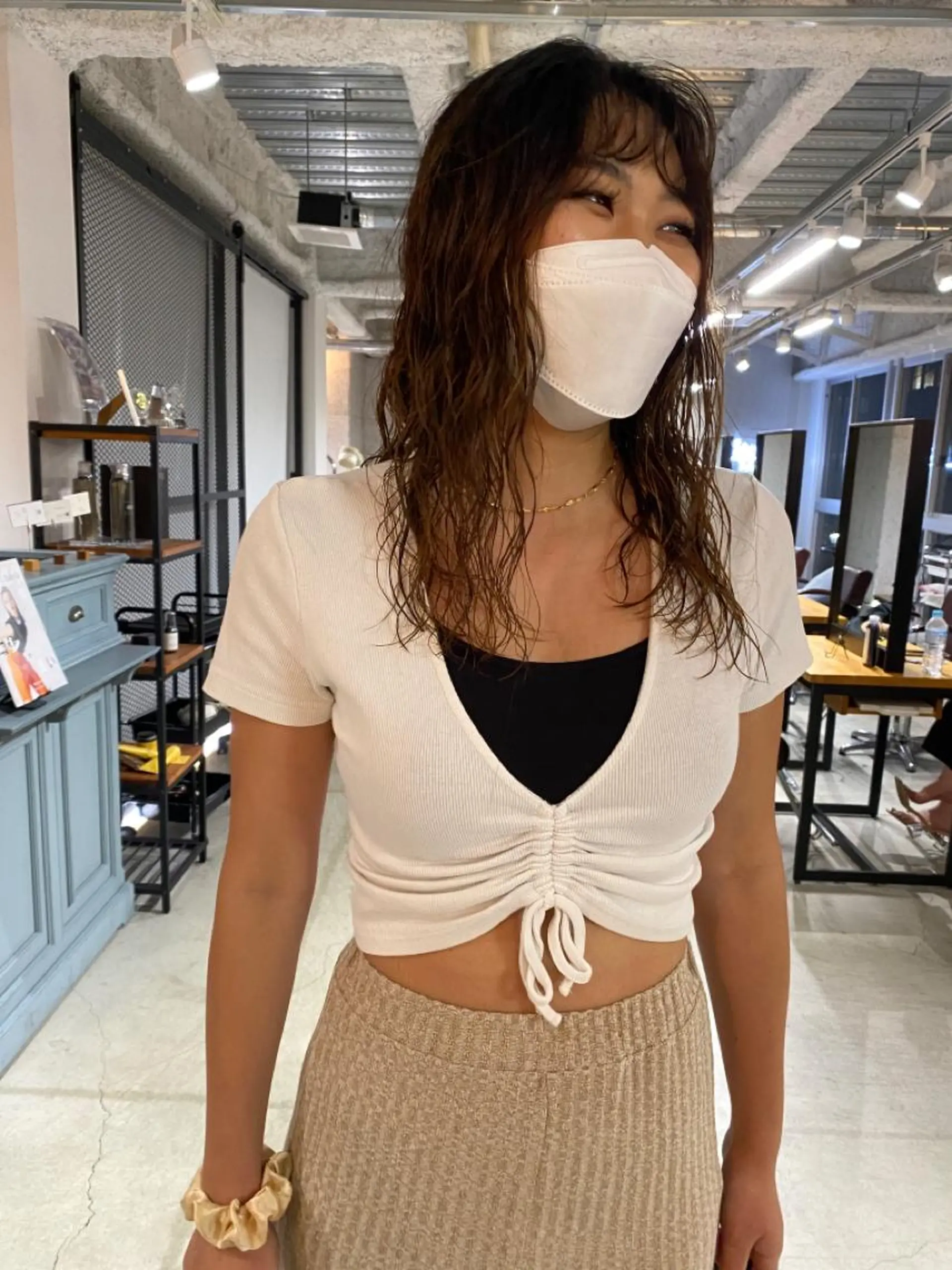 セミロング パーマ KOOKI スティードトーキョーのヘアスタイル