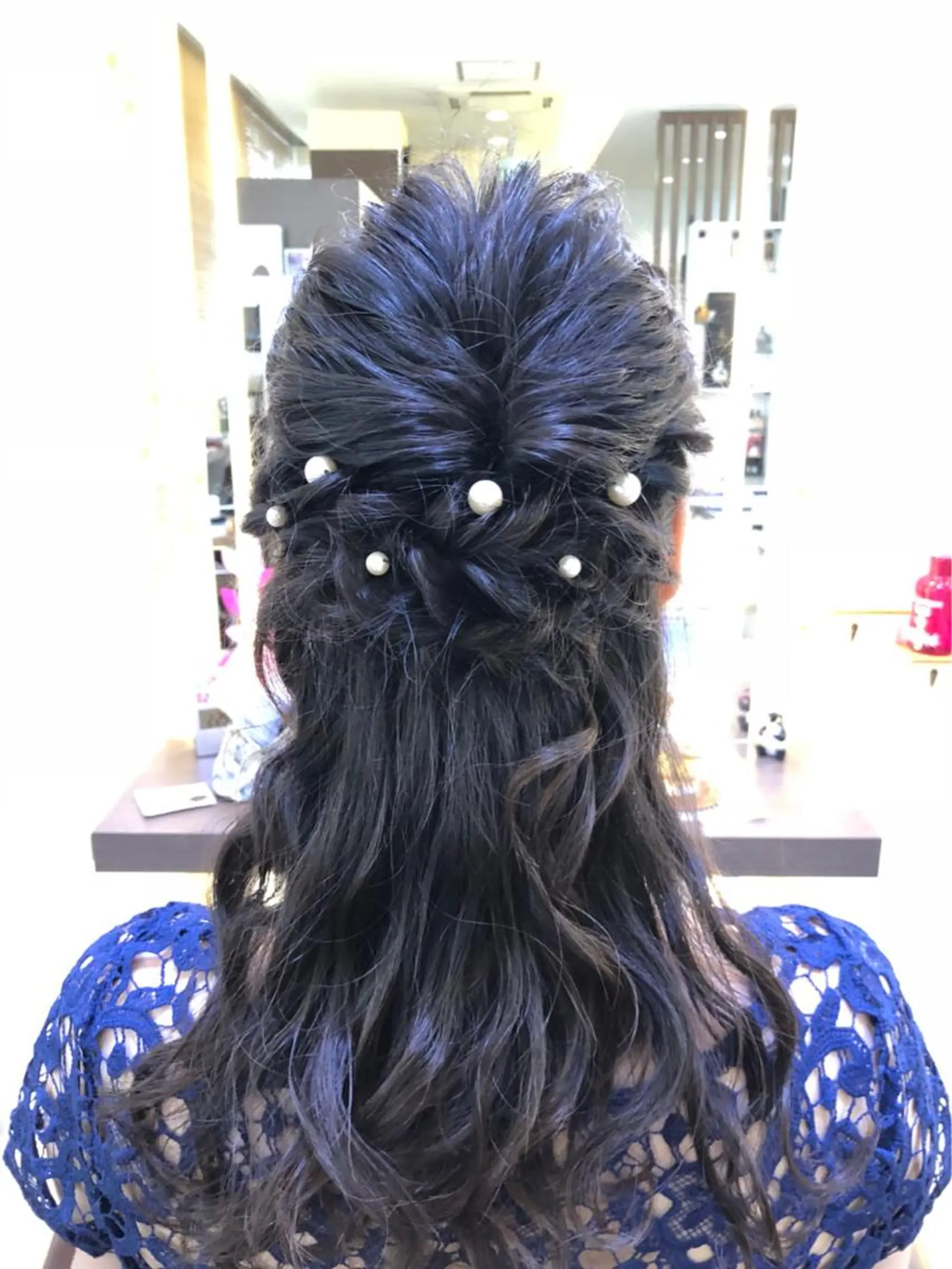 セミロング ヘアセット 髪質改善縮毛矯正/暖 色カラー/ウエダカナのヘアスタイル