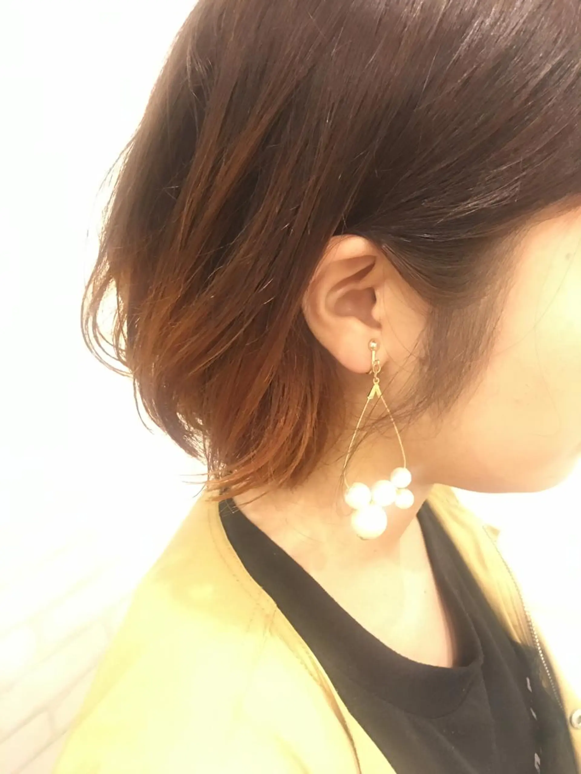 ショート カラー ブリーチ オレンジ 日高 香織のヘアスタイル