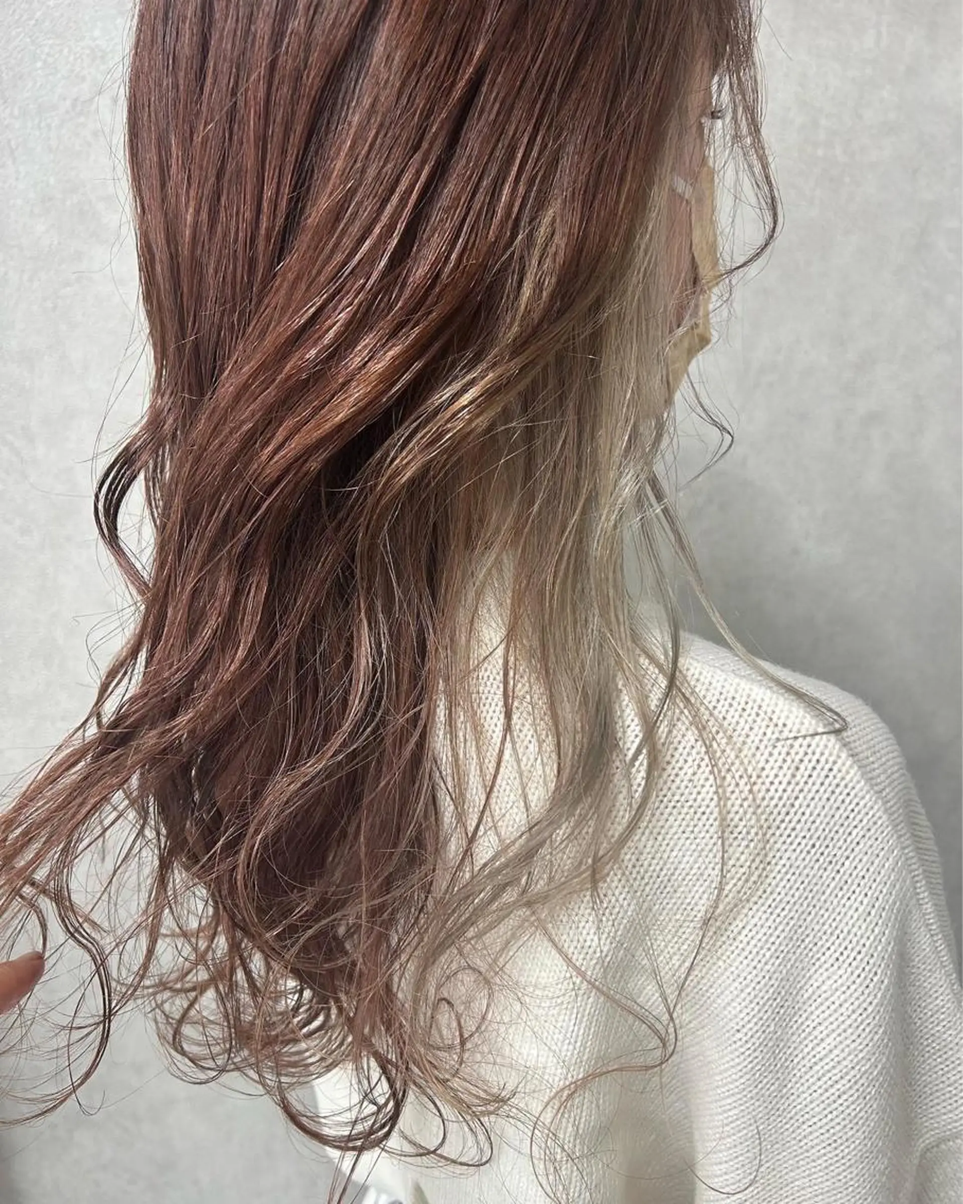 ロング カラー ブラウンカラー インナーカラー ピンクカラー ピンクブラウン N/デザインカラー 🌿ナギのヘアスタイル