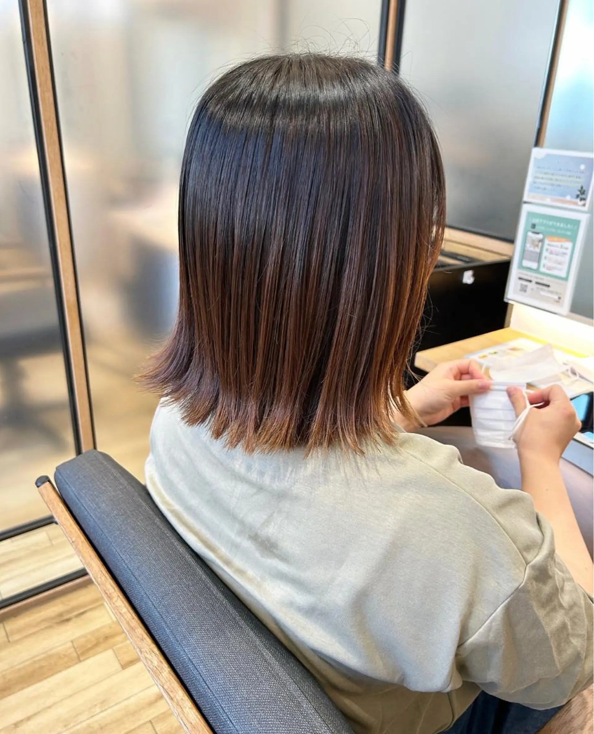 ミディアム 切りっぱなしボブ ボブ カット ゆうき あすかのヘアスタイル