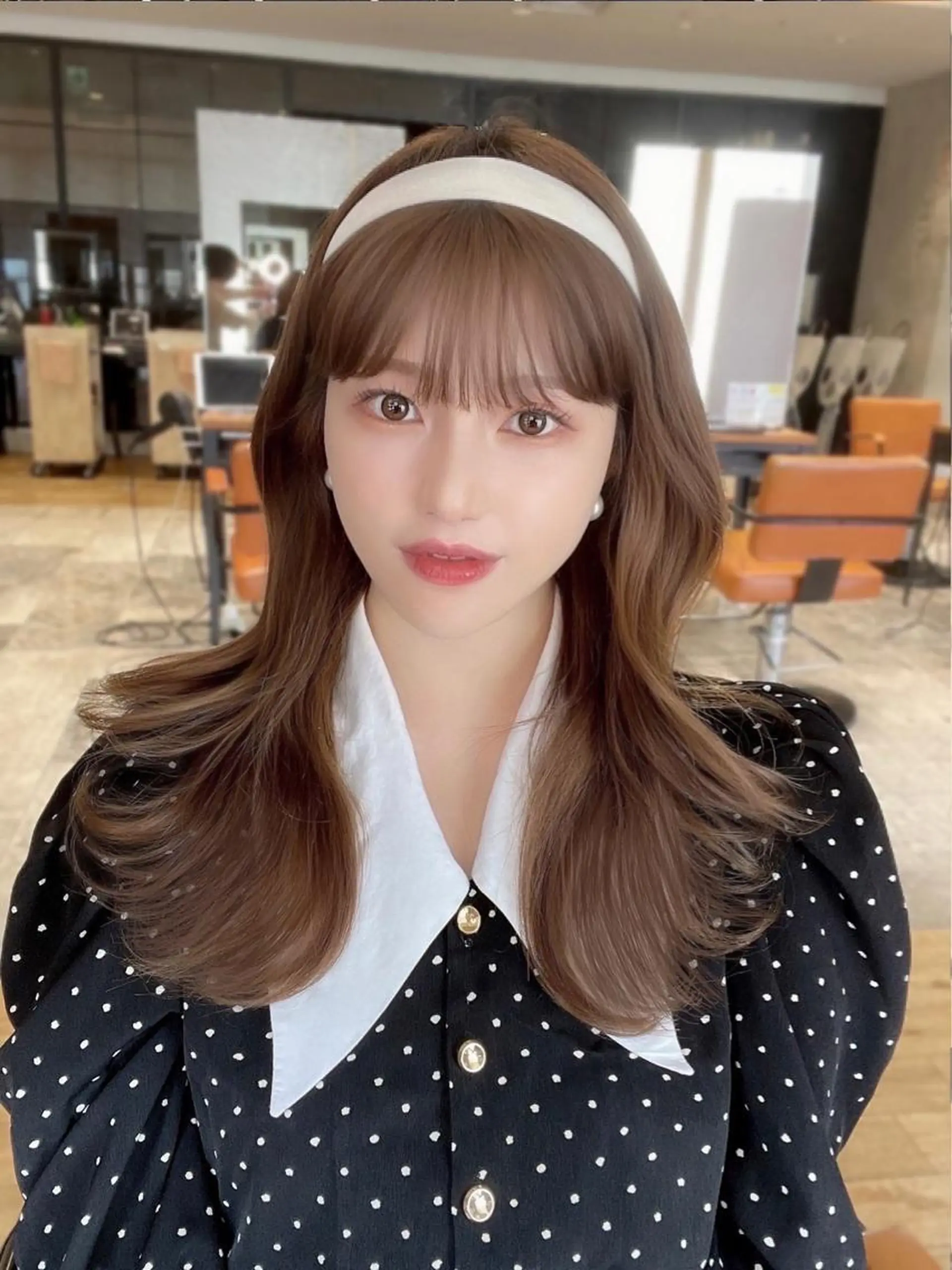 ミディアム カラー ヘアアレンジ イルミナカラー くびれヘア 顔周りカット 髪質改善 韓国風ヘア 日本一の小顔カット/ ボブ/顔周り/韓国のヘアスタイル