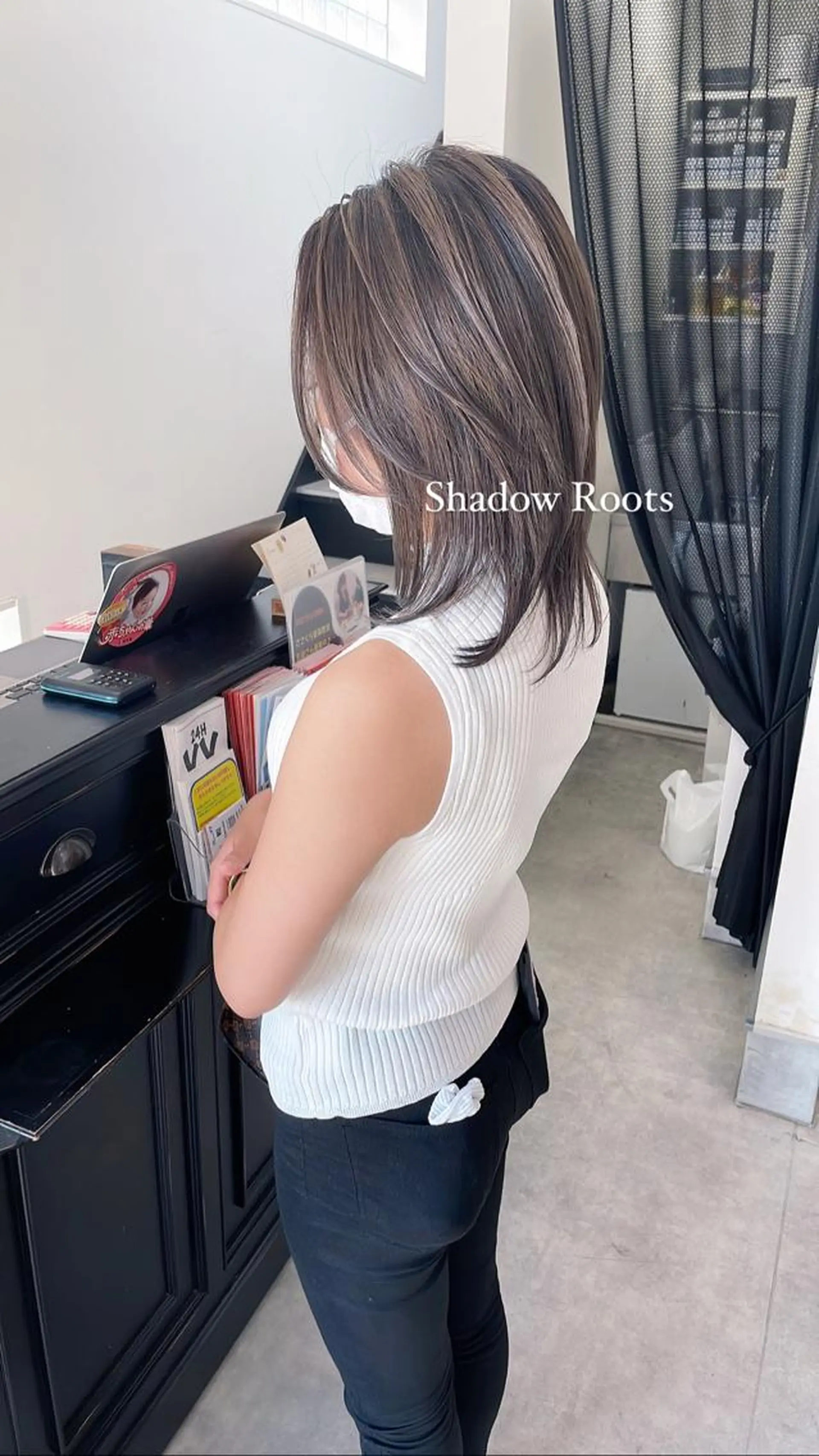 セミロング カラー 河内 元伸のヘアスタイル