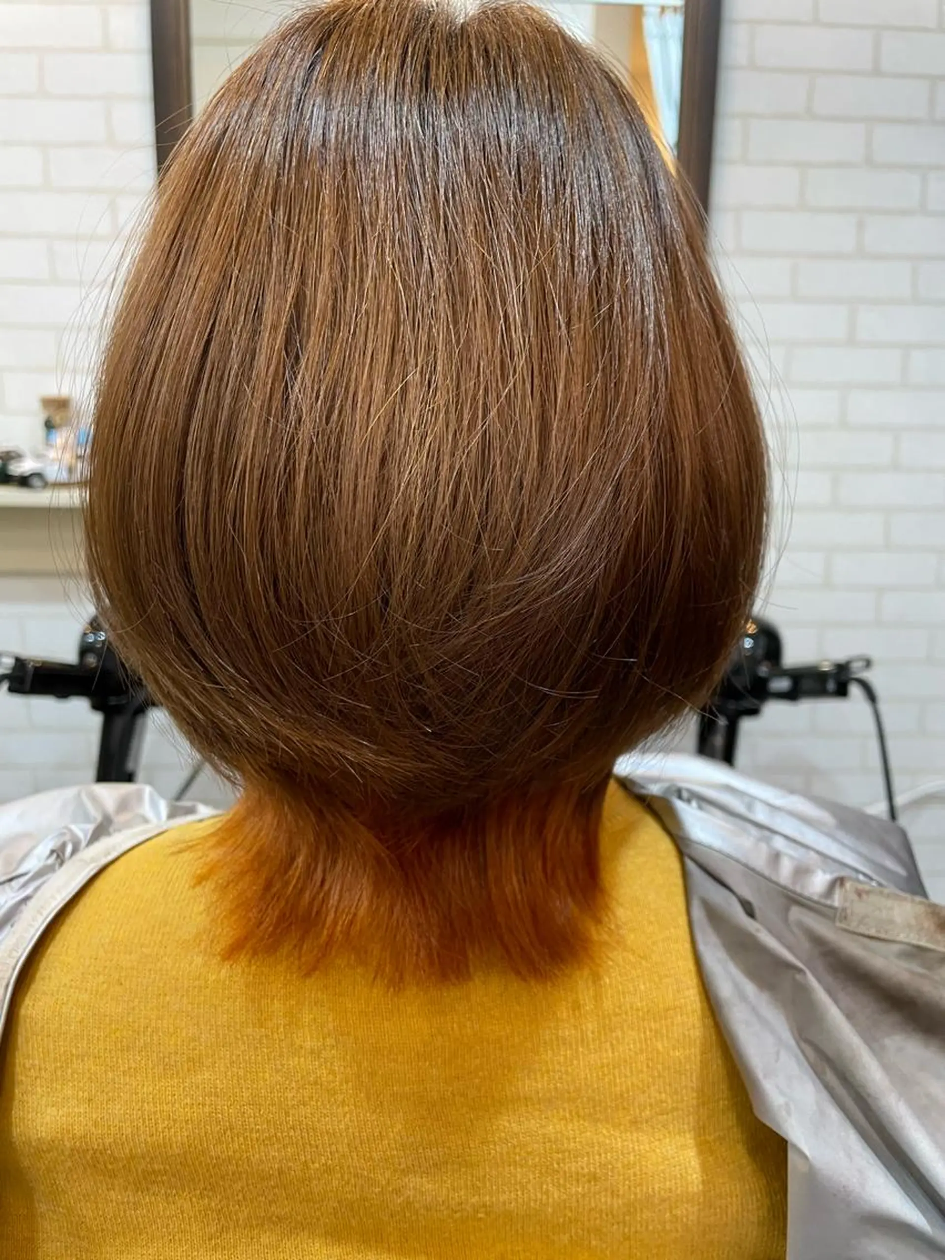 カラー ベージュカラー ブラウンカラー インナーカラー オレンジ カット トリートメント 米本 匠のヘアスタイル