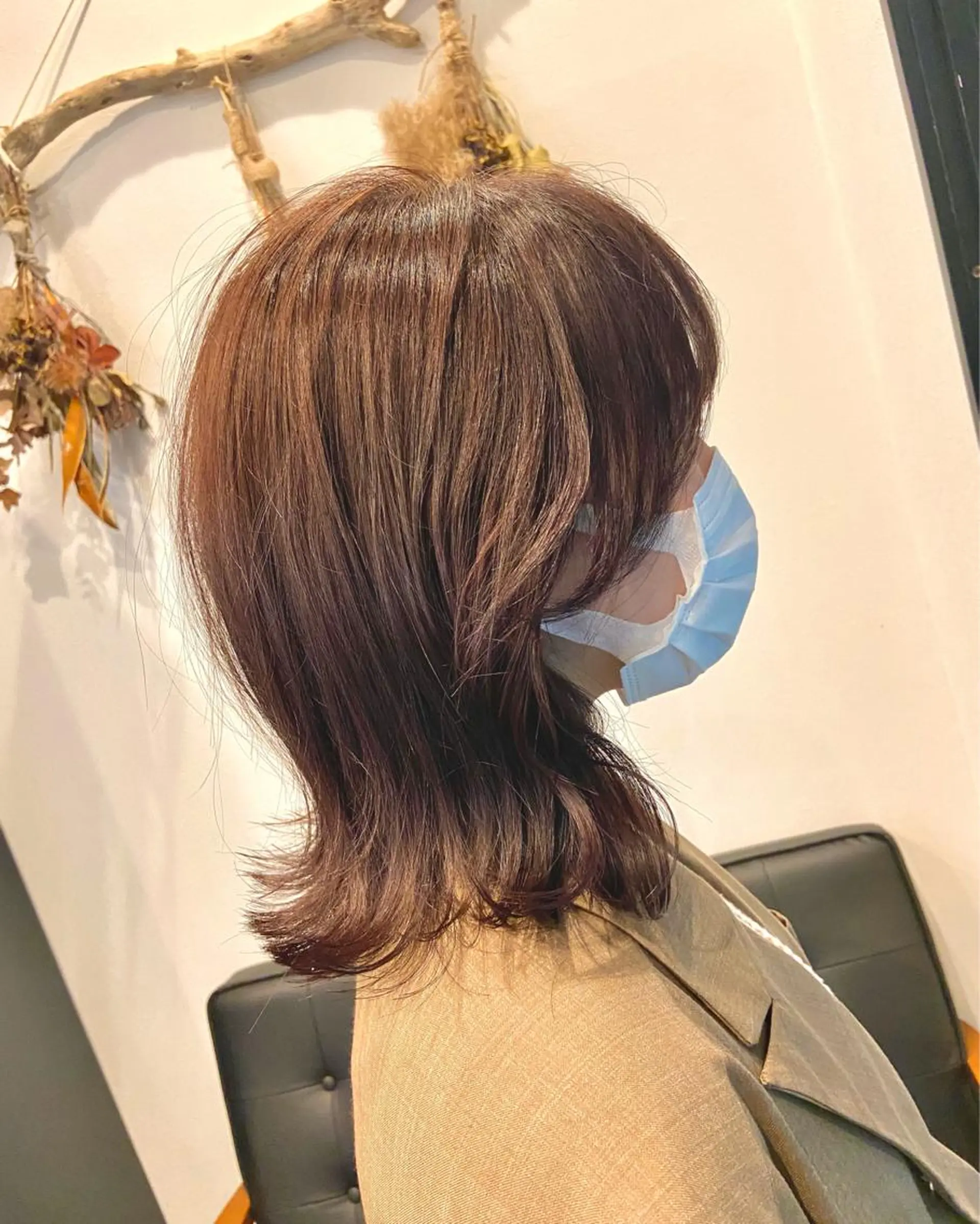 ミディアム 韓国風ヘア レイヤーカット 外ハネヘア 柏韓国ヘア 白石芽衣のヘアスタイル