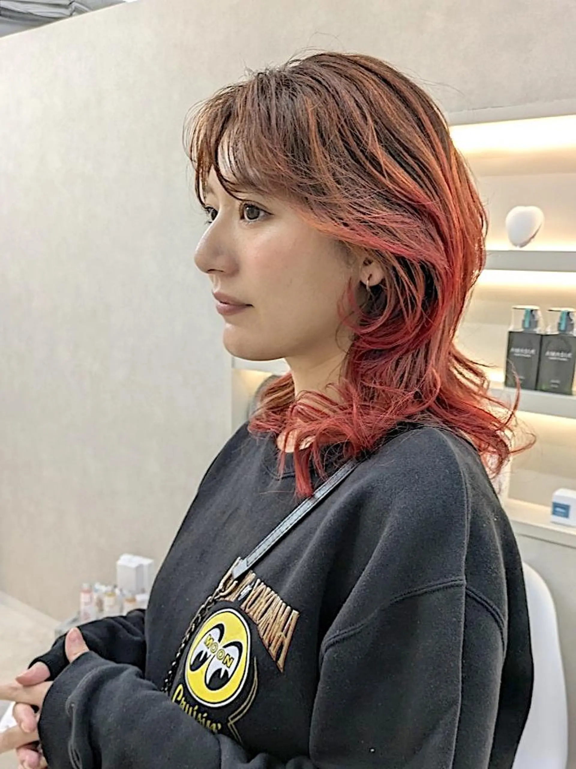 カラー セミロング カット ヘアカラー トリートメント ROW 札幌のヘアスタイル