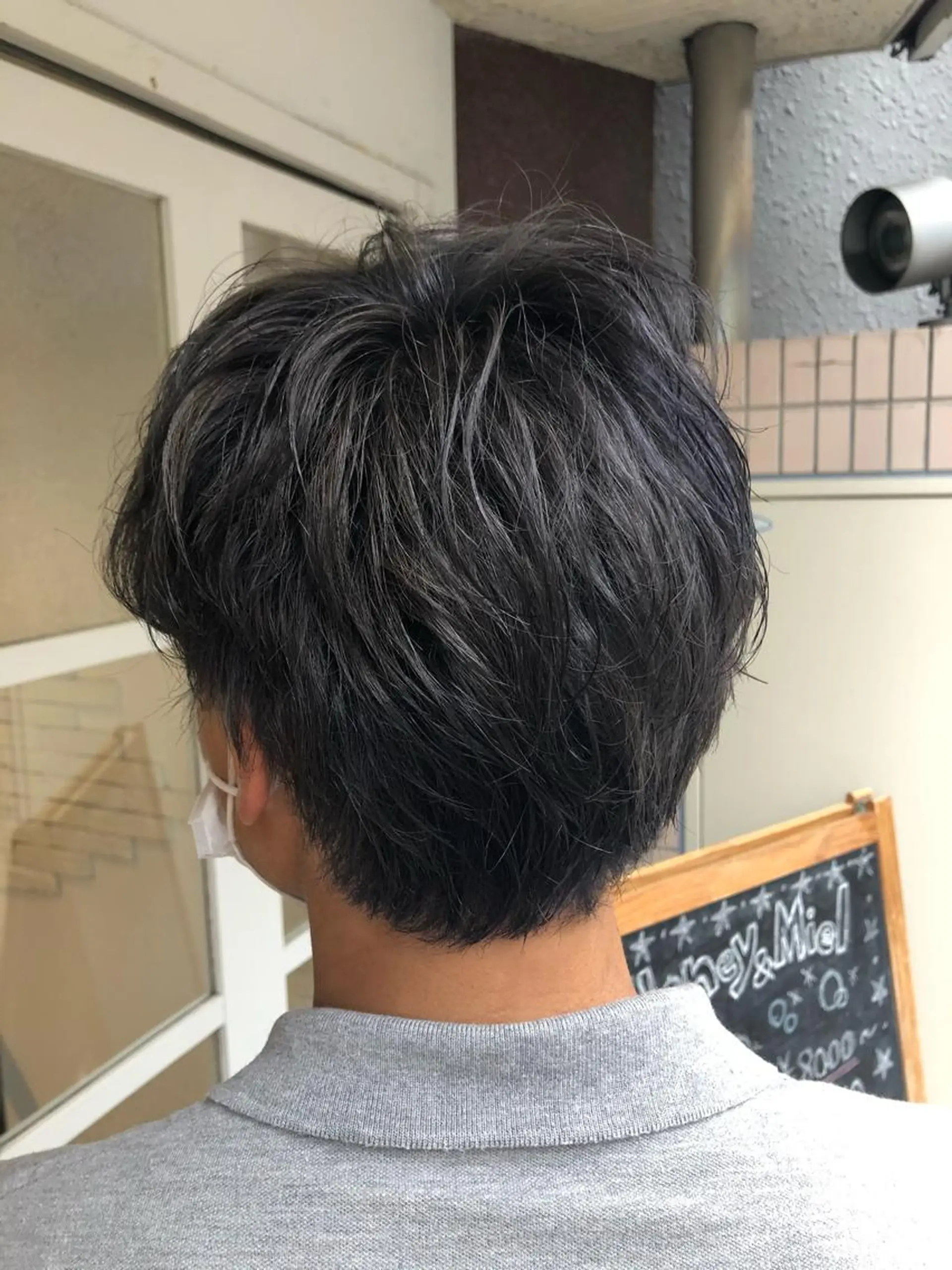ショート カラー メンズ アッシュ シルバー シルバーアッシュ カット ヘアカラー 西村 有紗のヘアスタイル