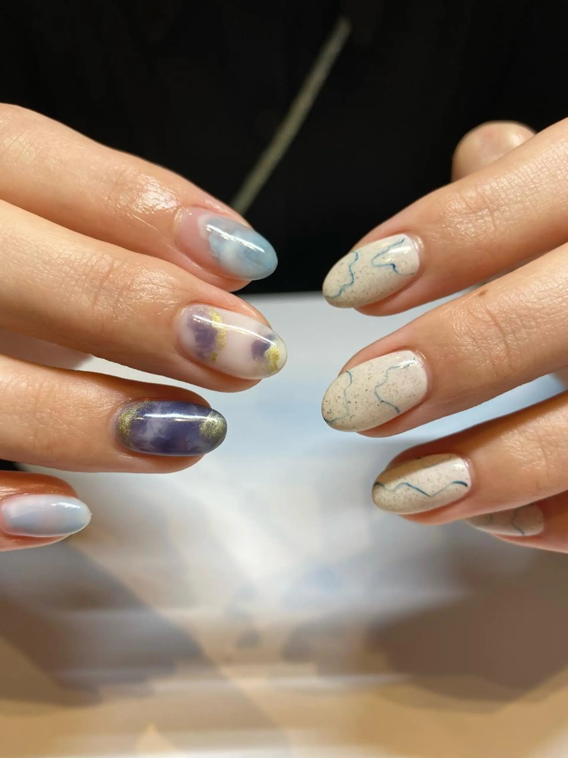 ネイル ブルー ハンドネイル 表参道colore所属・表参道colore店 REICAのネイルデザイン