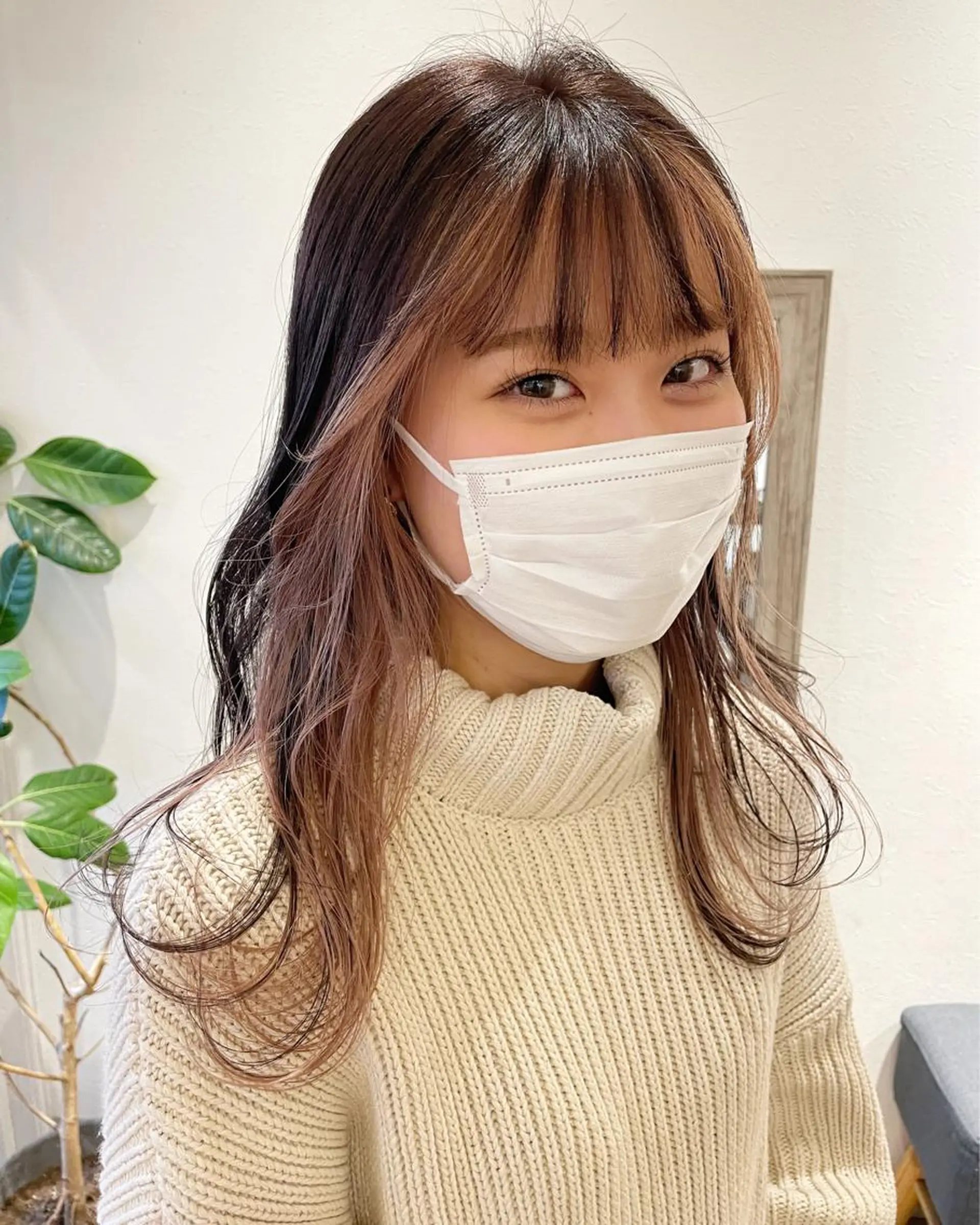 ロング カラー パーマ ヘアアレンジ ネイル マツエク・マツパ ミストバング  フェイスフレーミング インナーカラー ピンクカラー カラーマツエク 透明感color 🥣suzunaのヘアスタイル