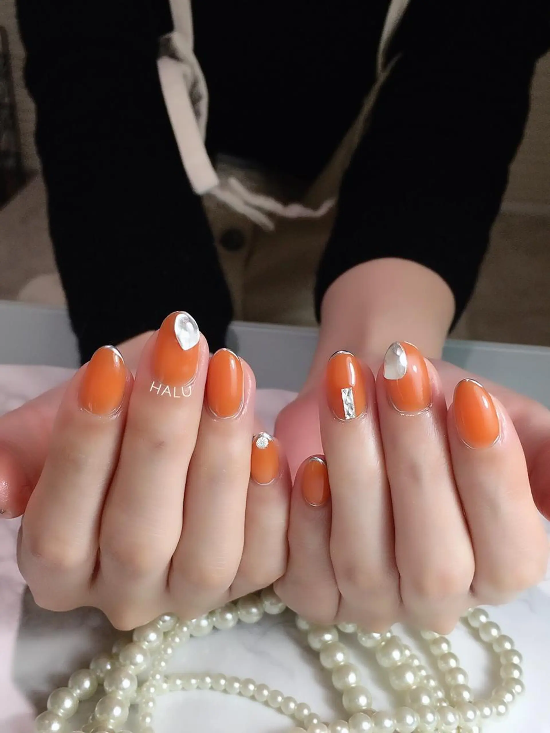 ネイル オレンジ HALU ハルのネイルデザイン