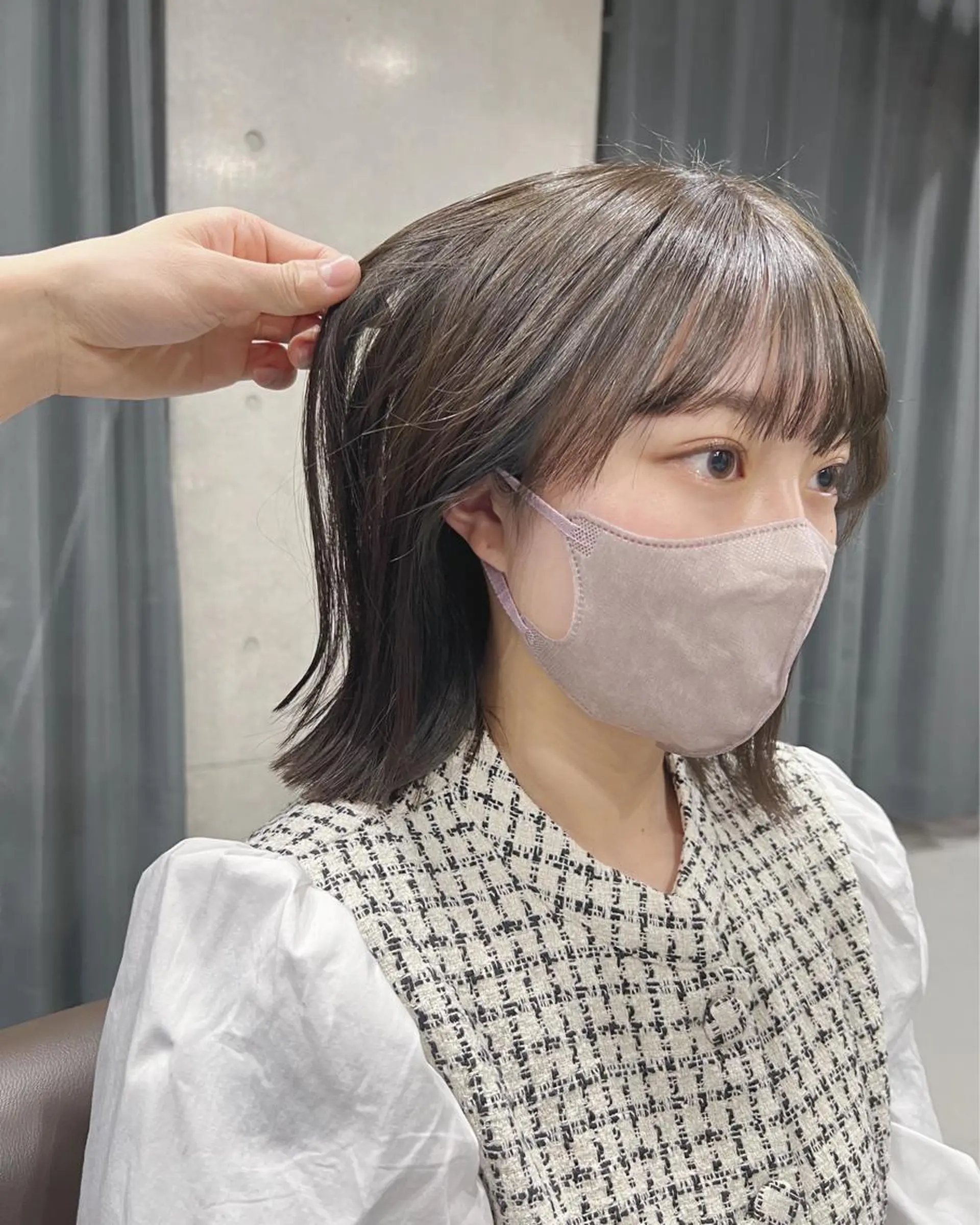 ミディアム カラー ボブパーマコテ巻き風 パーマNo1深江秀平のヘアスタイル