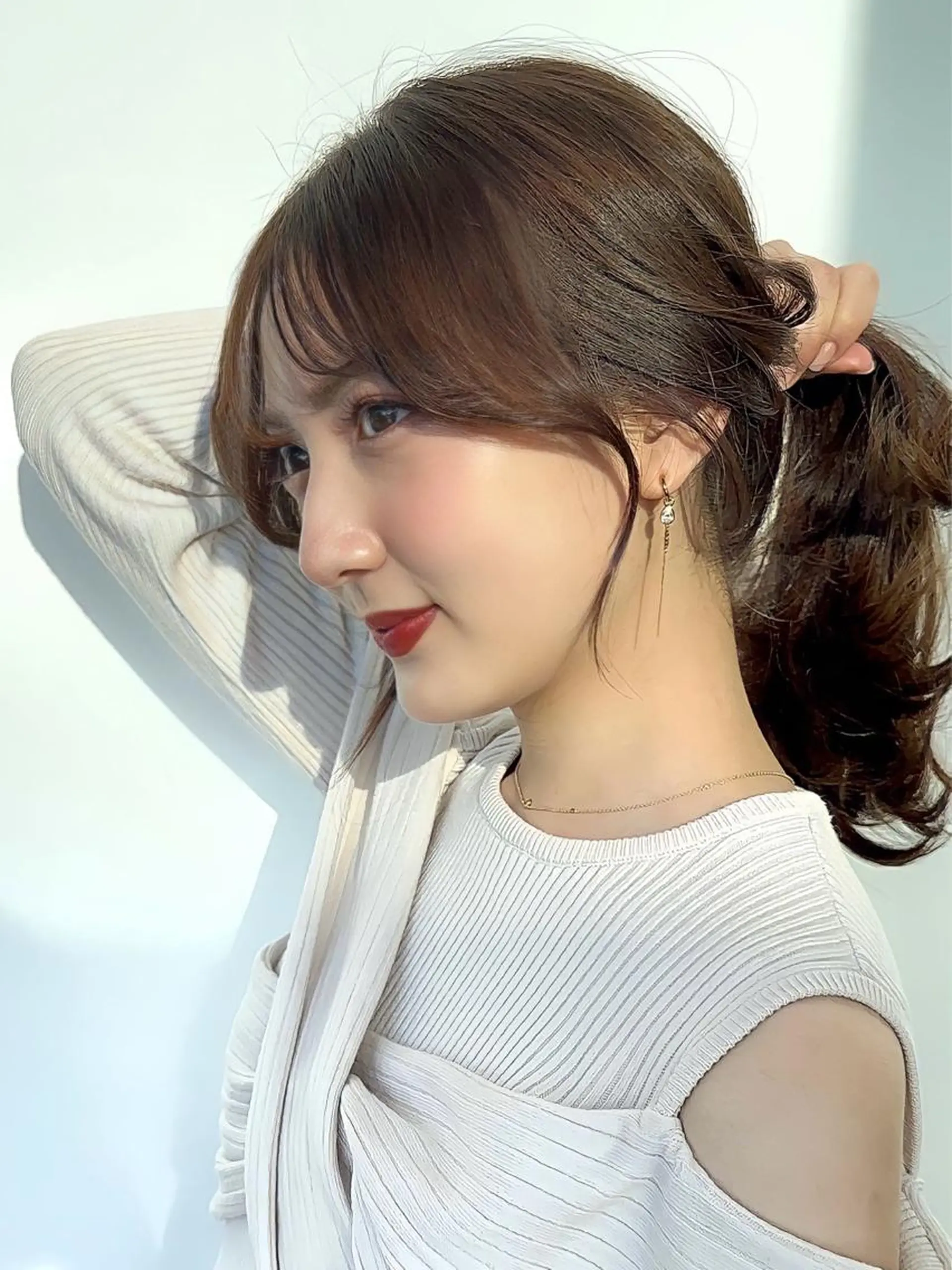 セミロング カラー アッシュ ベージュカラー 黒髪 ブリーチ ブルーカラー 顔周り特化/韓国ヘア /レイヤー/吉野幸大のヘアスタイル