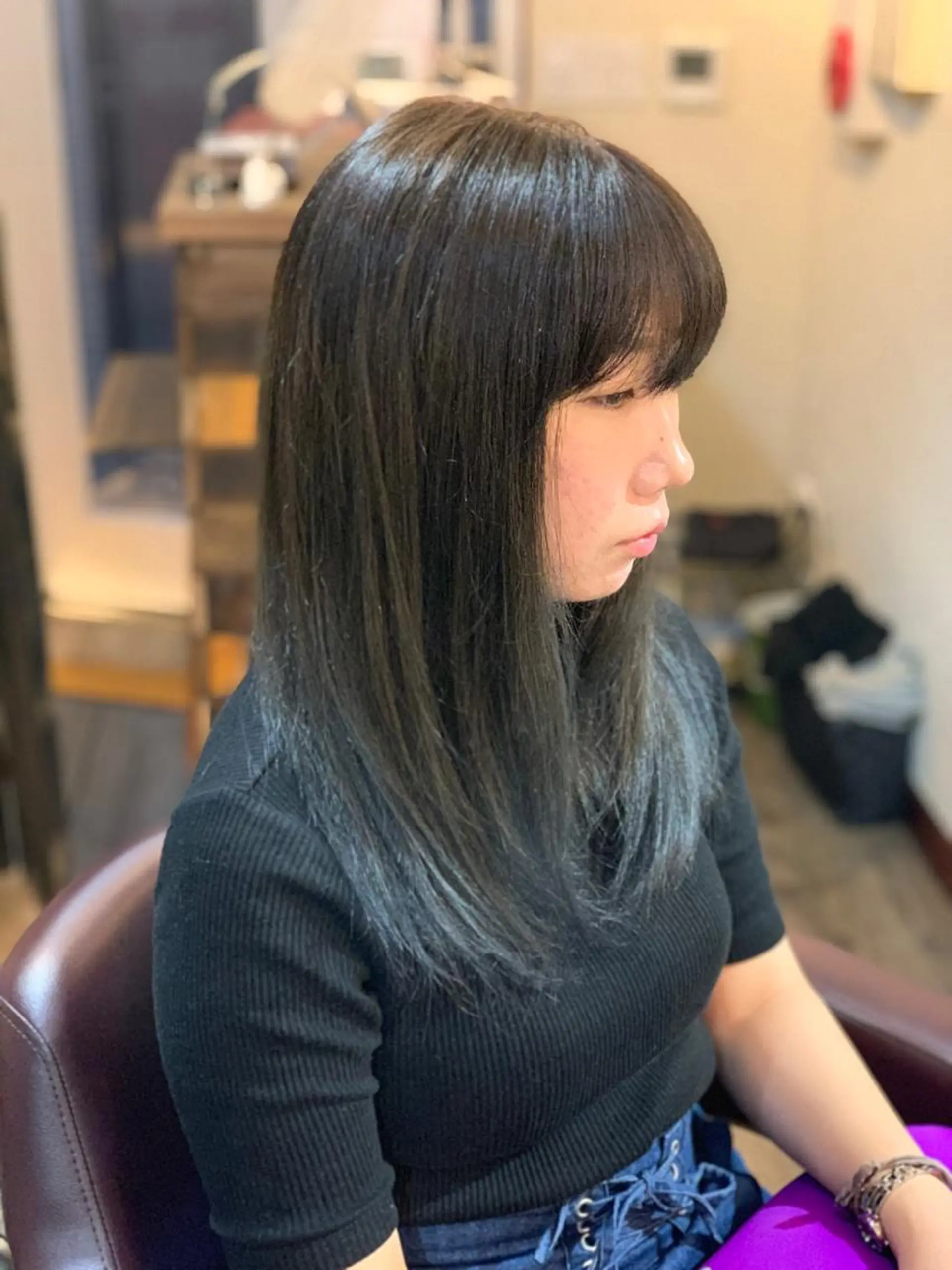 ロング カラー アッシュ バレイヤージュ ブリーチ 透明感カラー レイヤーカット ✂︎中山竜哉✂︎ 川崎スタイリストのヘアスタイル