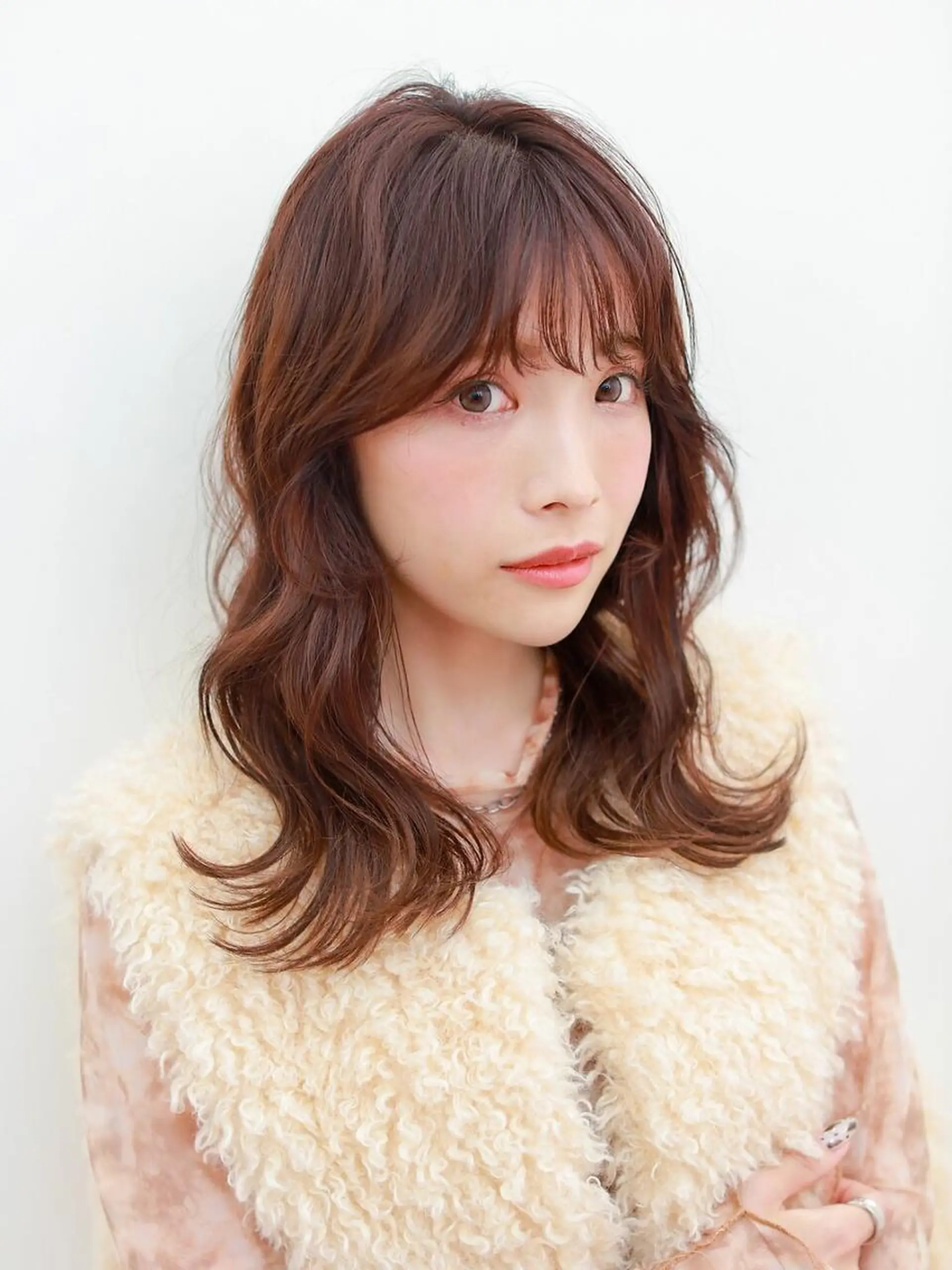 ロング ボブ ハイライト 髪質改善 韓国風ヘア レイヤーカット .5 by soleil 小松店のヘアスタイル