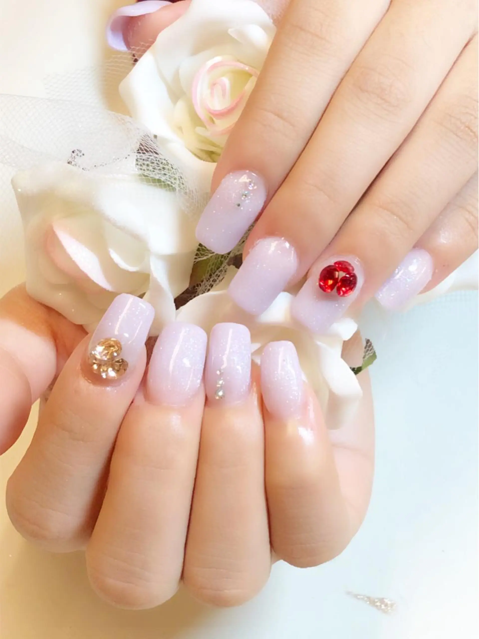 ネイル グラデーション スカルプネイル ストーンネイル KIREIE NAILSのネイルデザイン