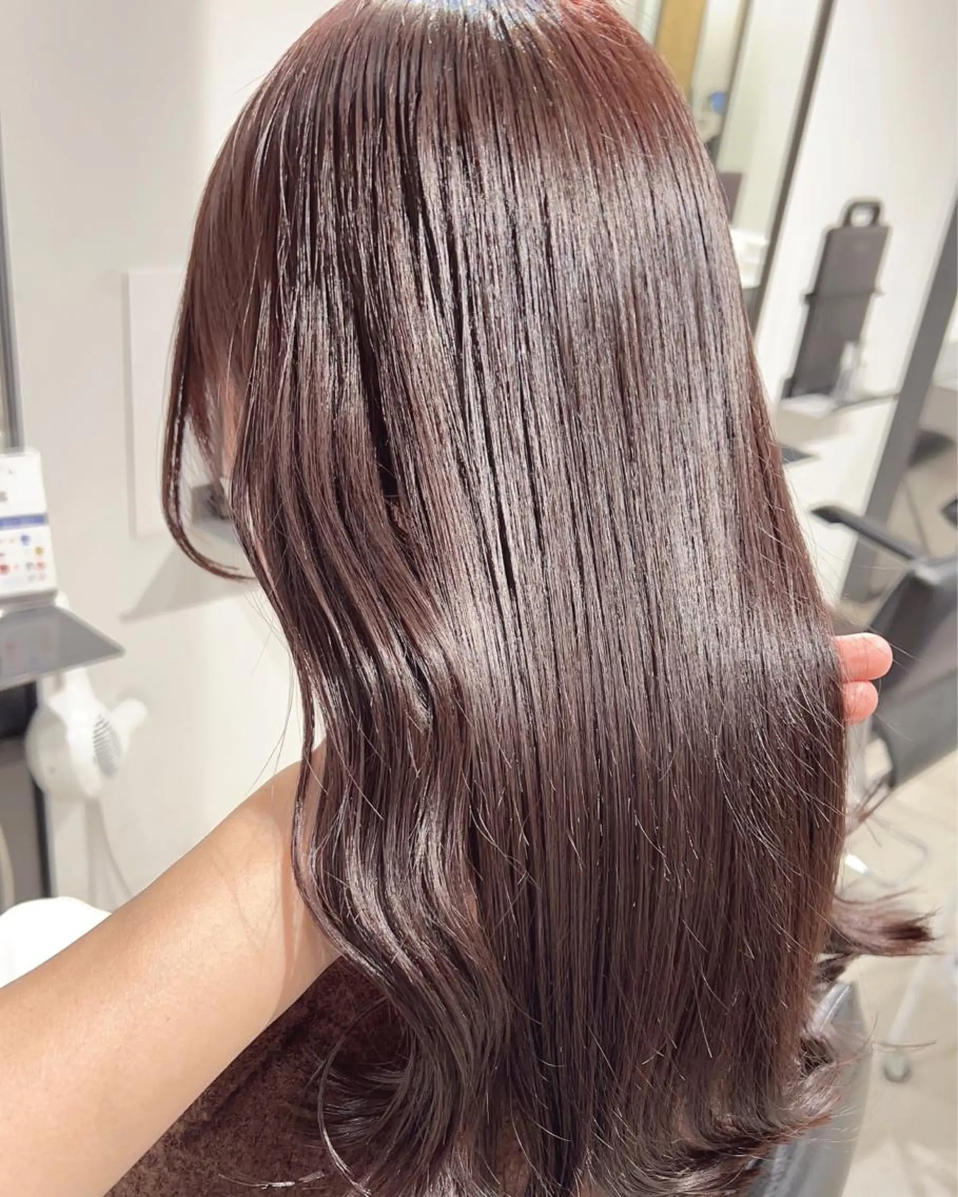 ロング カラー 透明感カラー ピンクカラー カット ヘアカラー トリートメント ヘッドスパ スキバサミを使わない カット🌼唯🌼のヘアスタイル