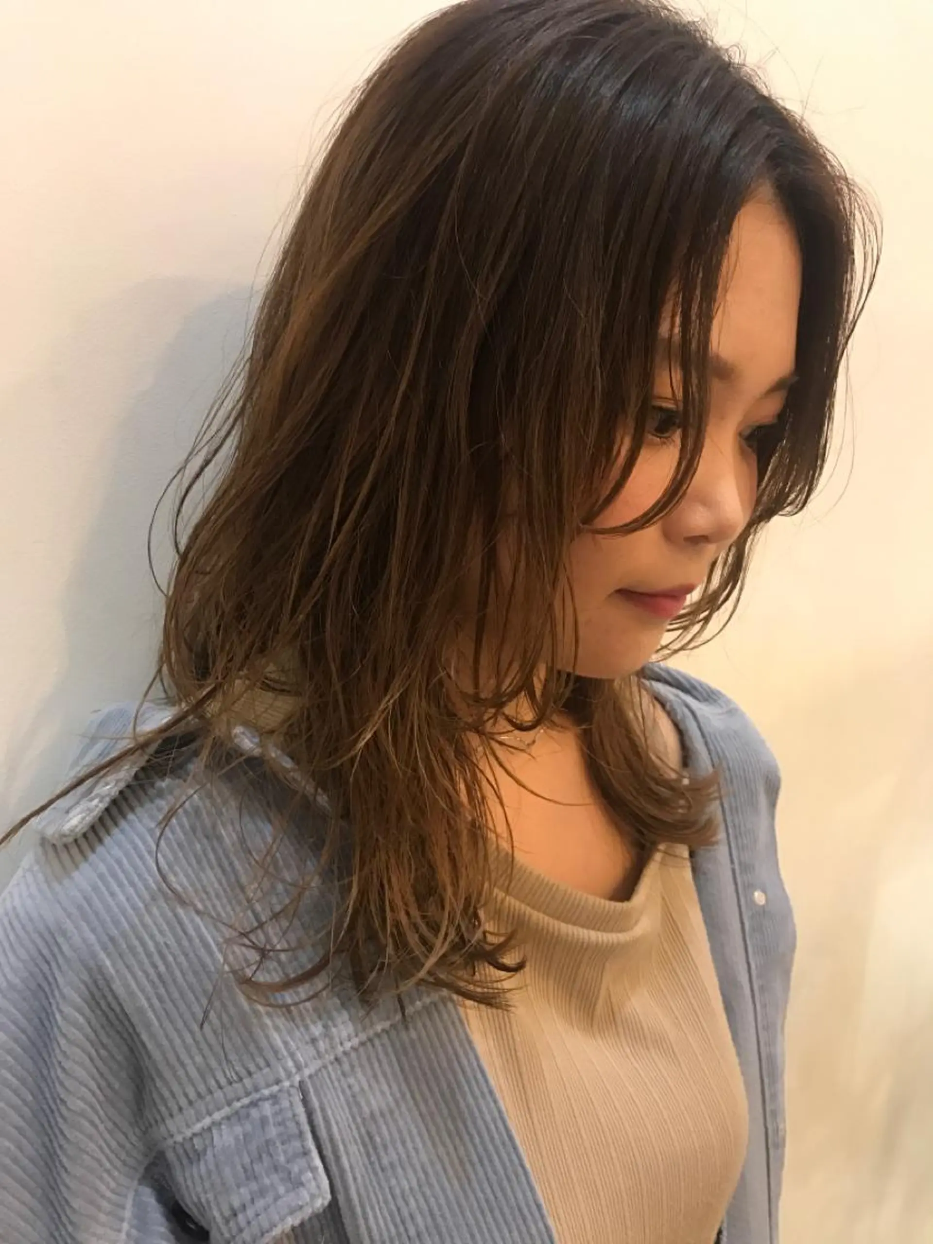 セミロング カラー パーマ ニュアンスヘア☆樋口 希世☆のヘアスタイル